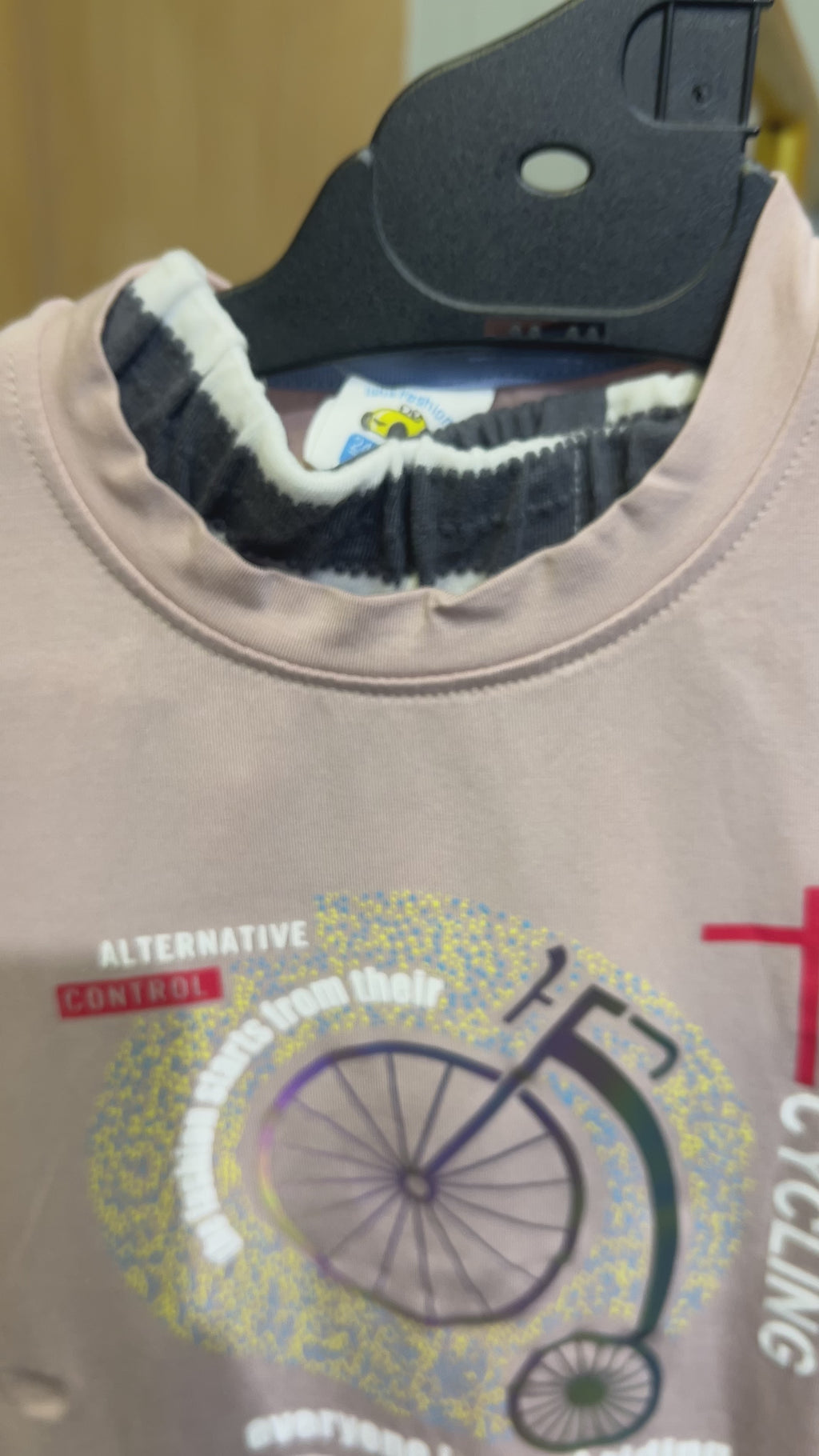 Kids Printed T-Shirt & Stripe Shorts Set 329