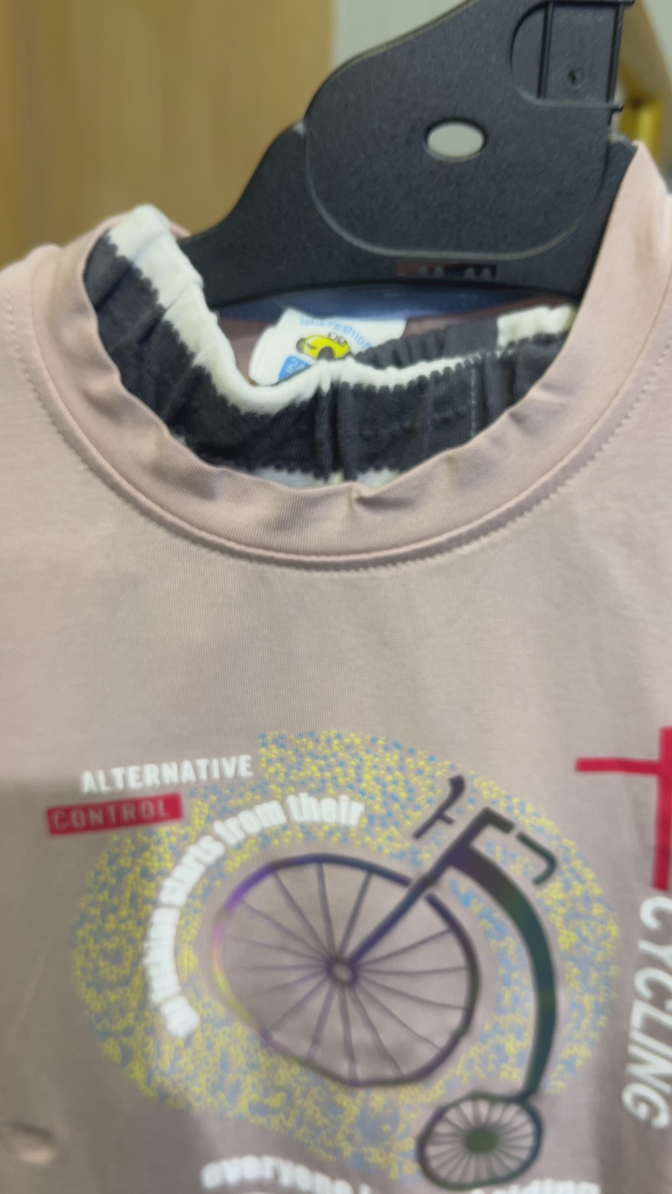 Kids Printed T-Shirt & Stripe Shorts Set 329