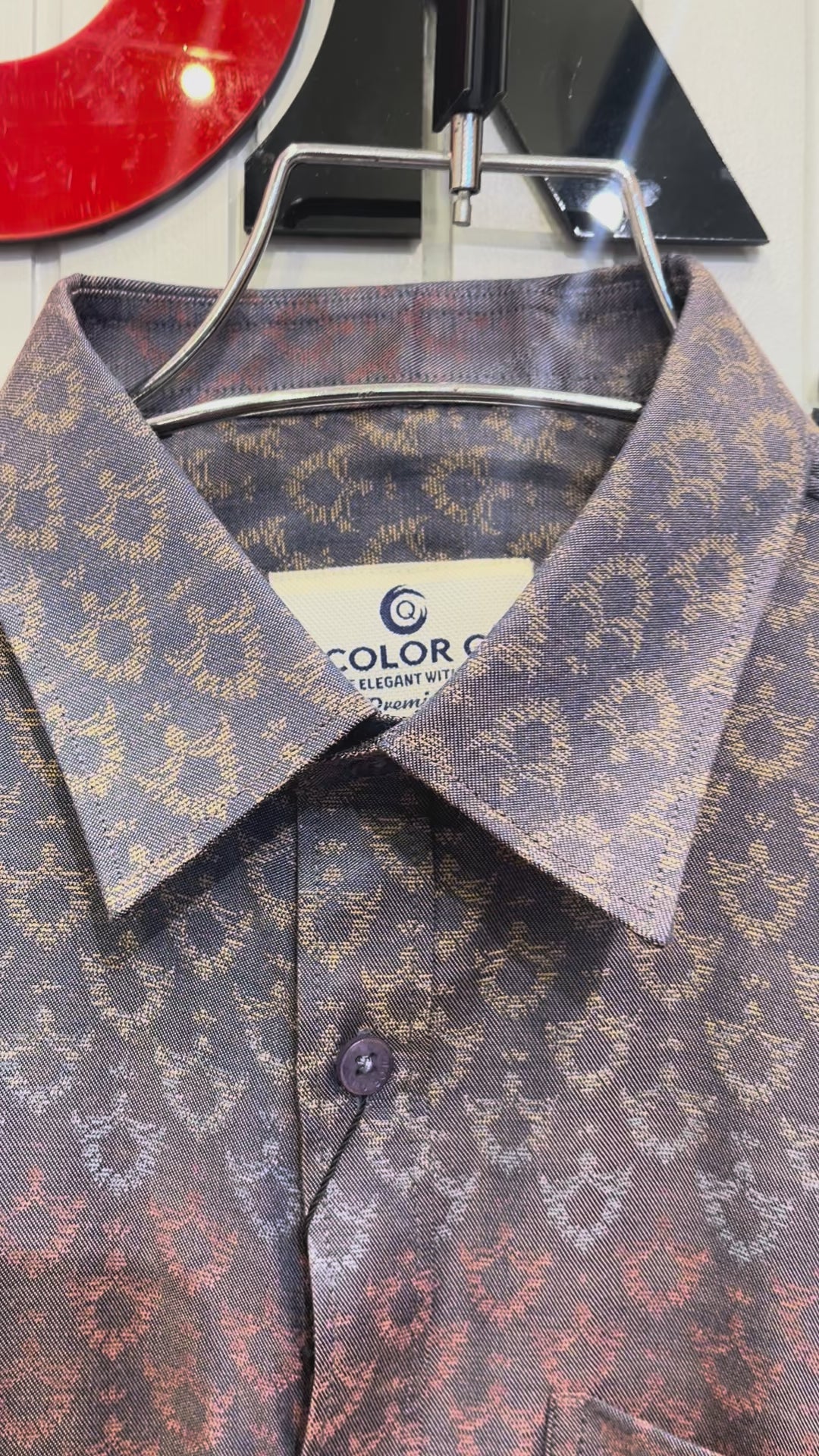 Premium Geometric Printed Long  Polo Shirt 460