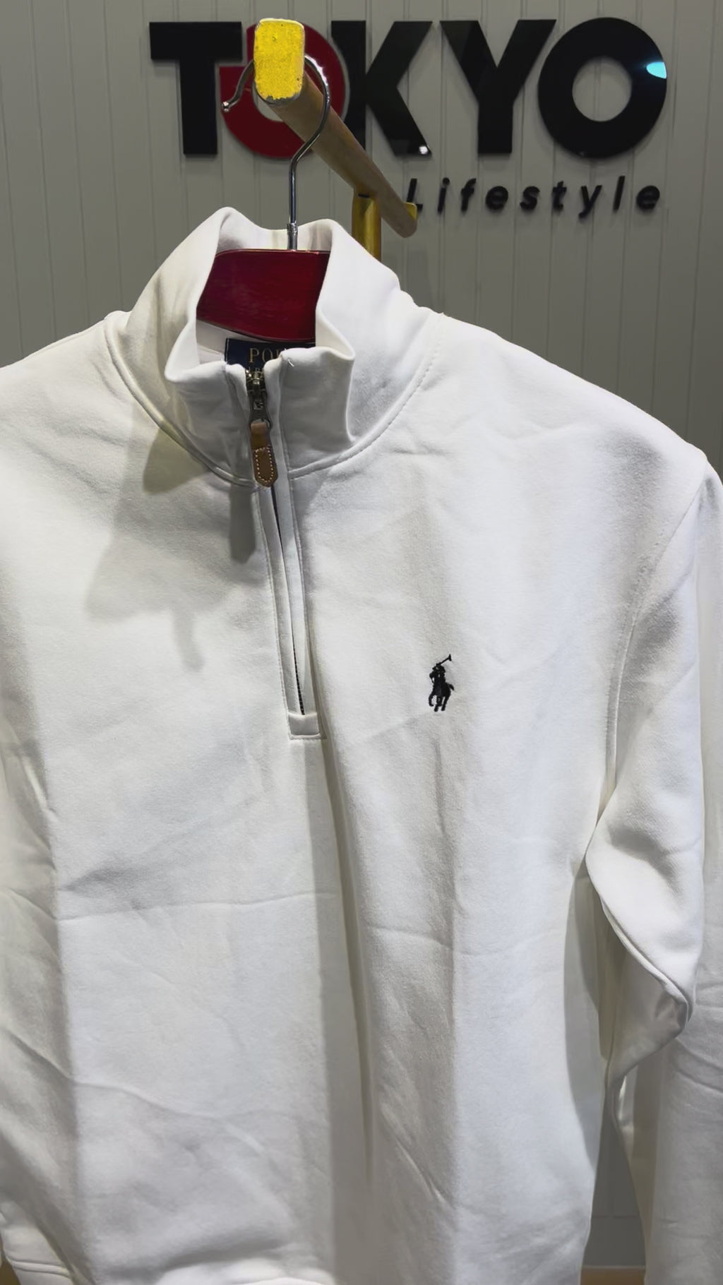 Premium Half Zip Pullover Jacket off white