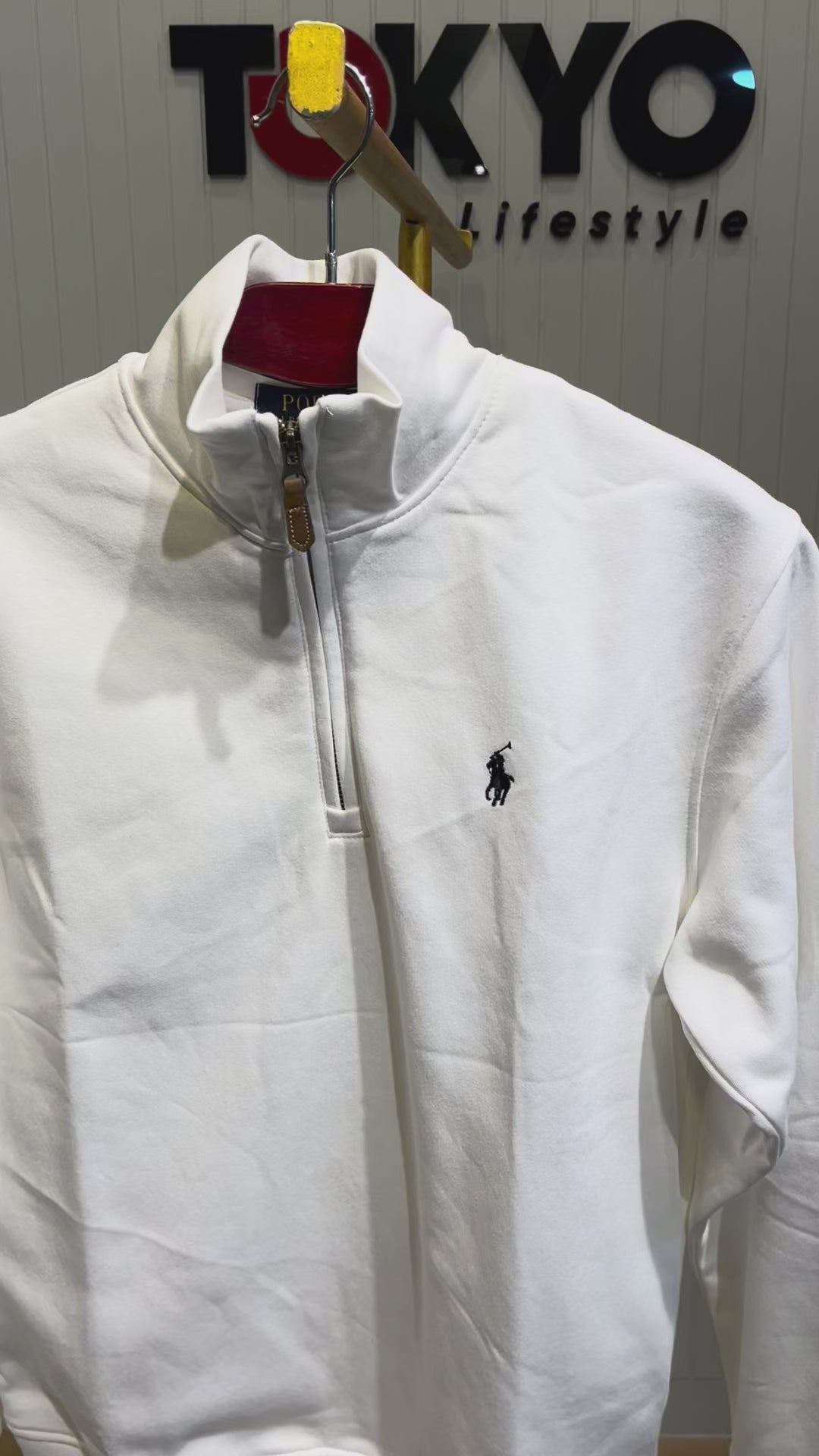 Premium Half Zip Pullover Jacket off white