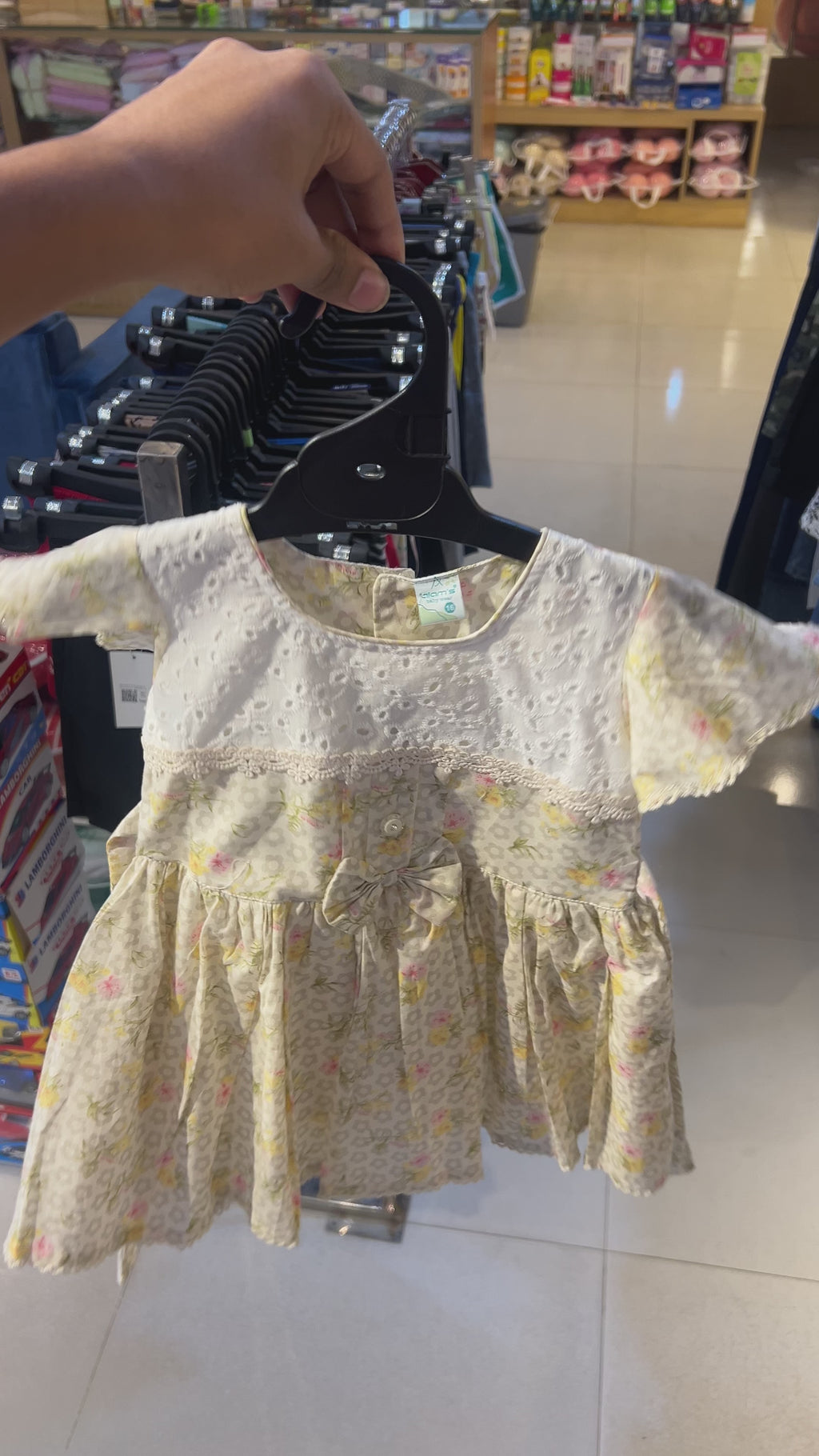 Baby Girls Floral Eyelet Dress with Bloomers Set 208