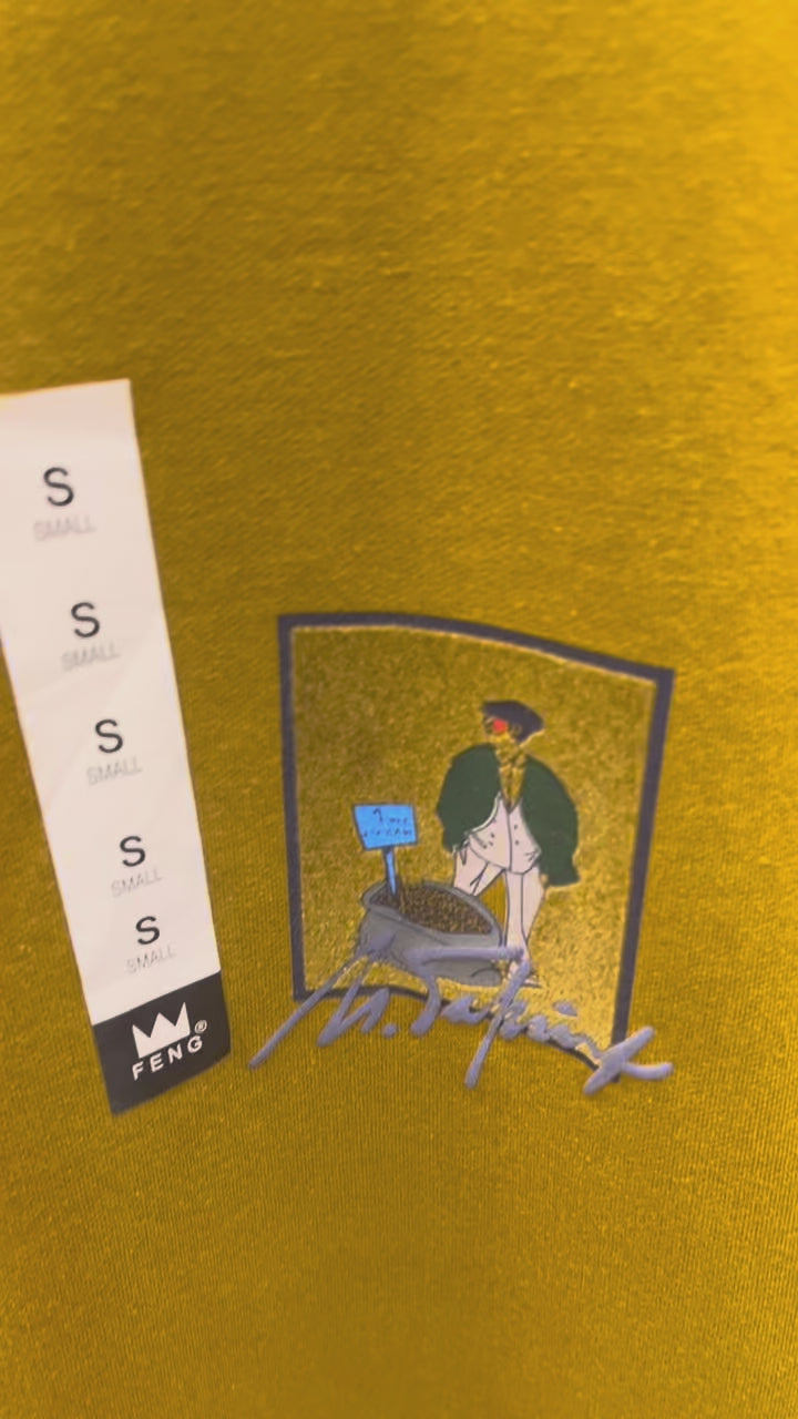Gatsby Typography Printed T-Shirt for Men – Premium Cotton Regular Fit 1409 D- mustard