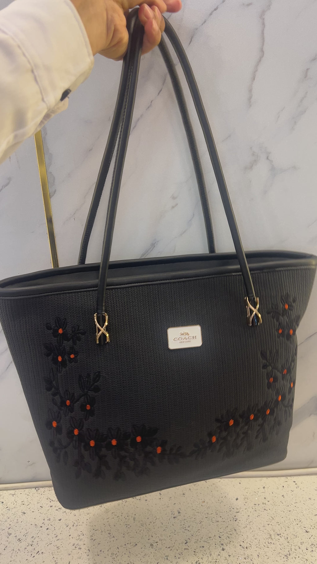 Premium Floral Embroidered Shoulder Tote Handbag – LB39