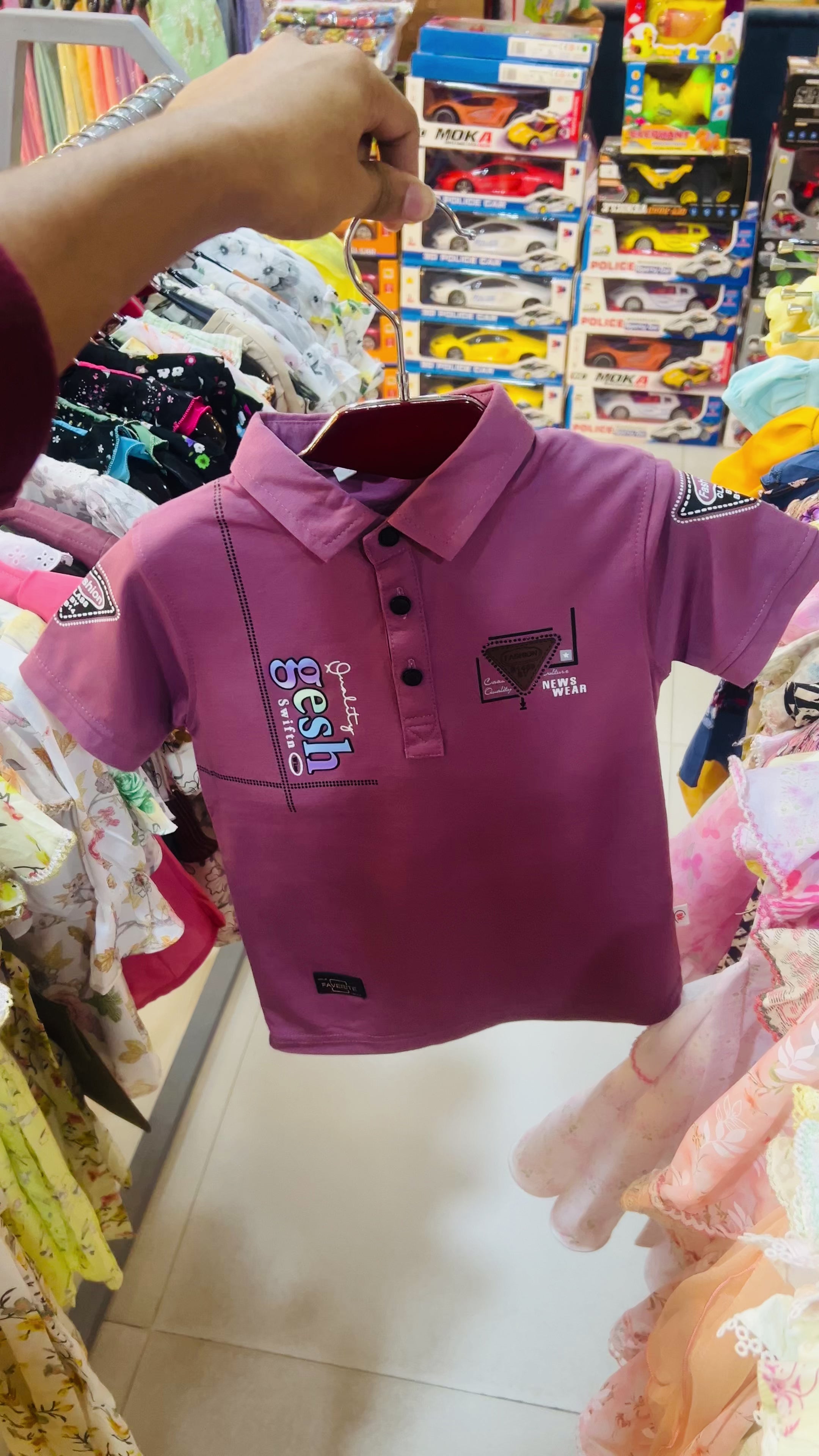 Kids Polo T-Shirt & Check Shorts Set – Summer Casual Outfit 250