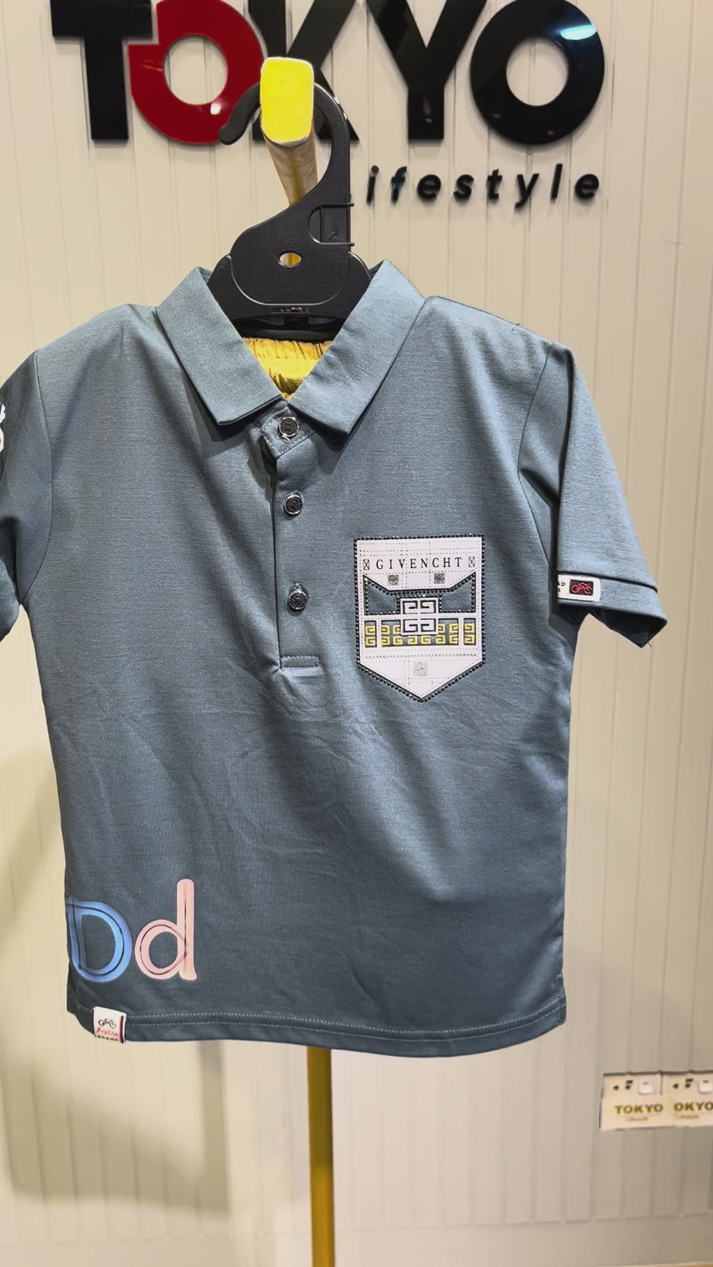 Boys Polo T-Shirt with Chest Pocket Patch Design 359