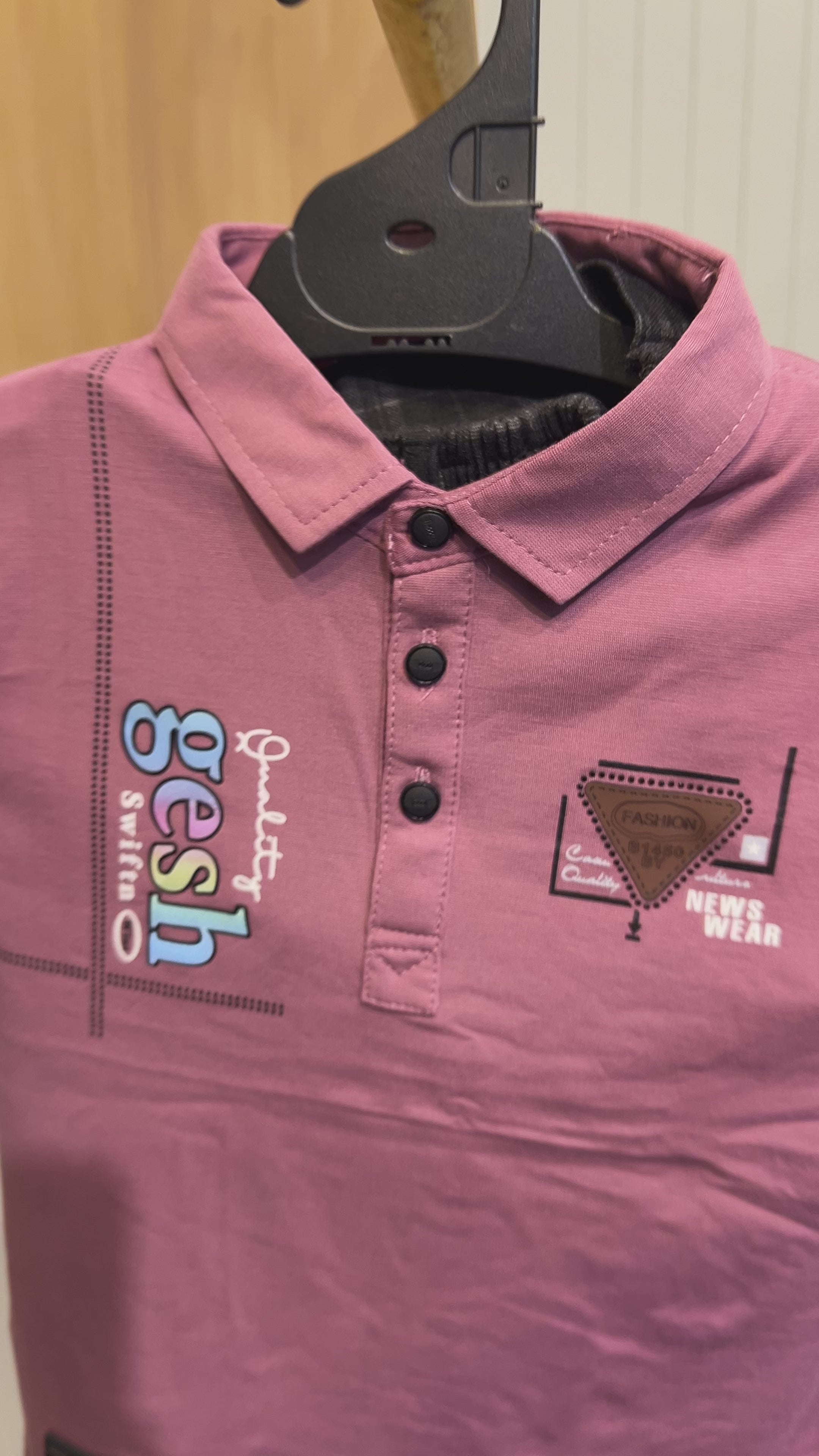 Kids Polo T-Shirt & Check Shorts Set – Summer Casual Outfit 250