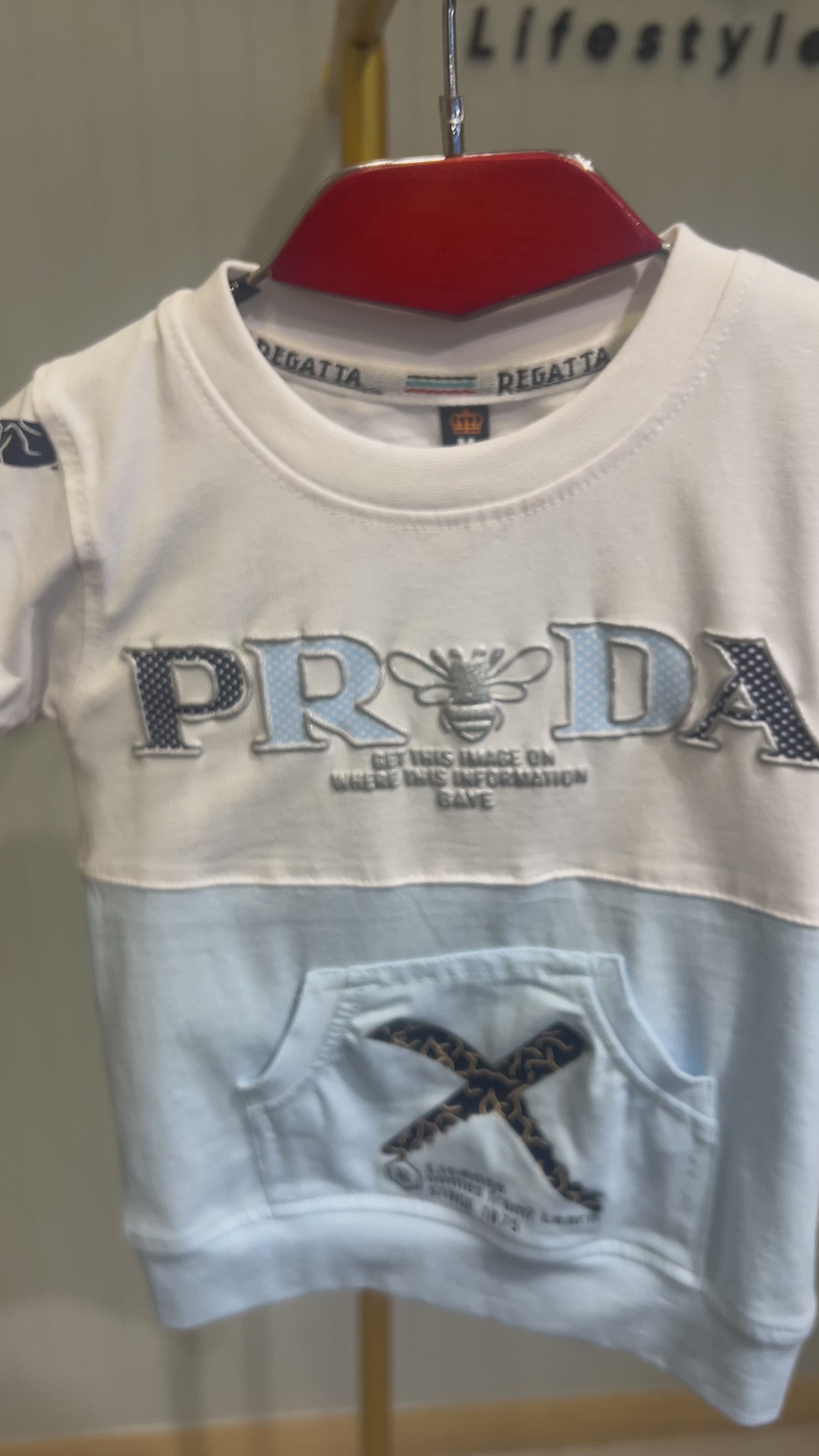 Boys PRDA Color Block T-Shirt & Denim Shorts Set 247