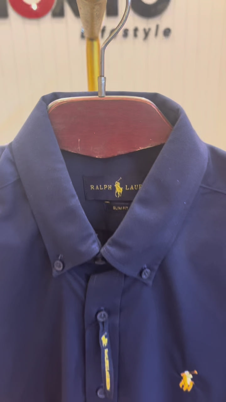 Premium Solid stretch Cotton Shirt RLS Navy 02