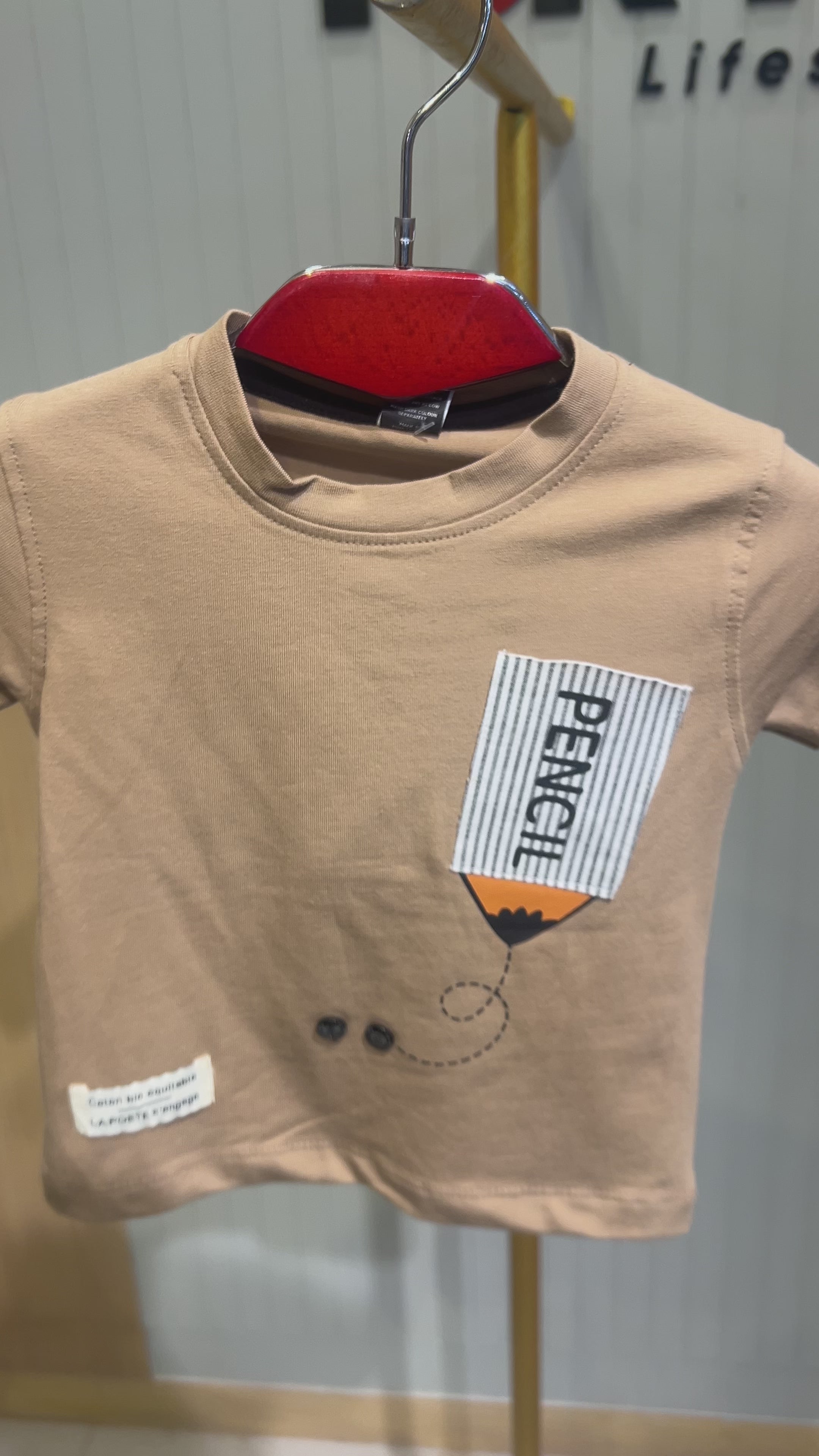 Kids Pencil Print T-Shirt & Shorts Set 350