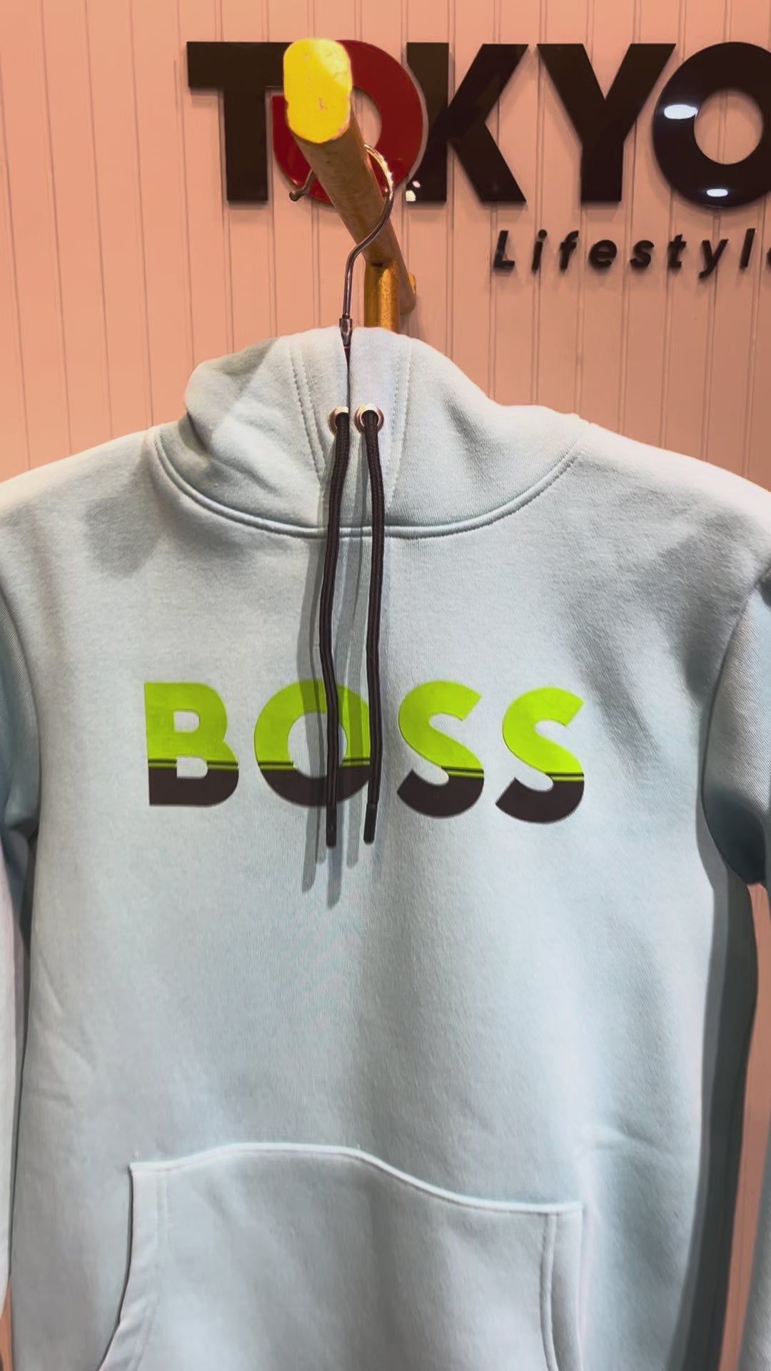 Mens Sky Blue Printed Pullover Hoodie 1011