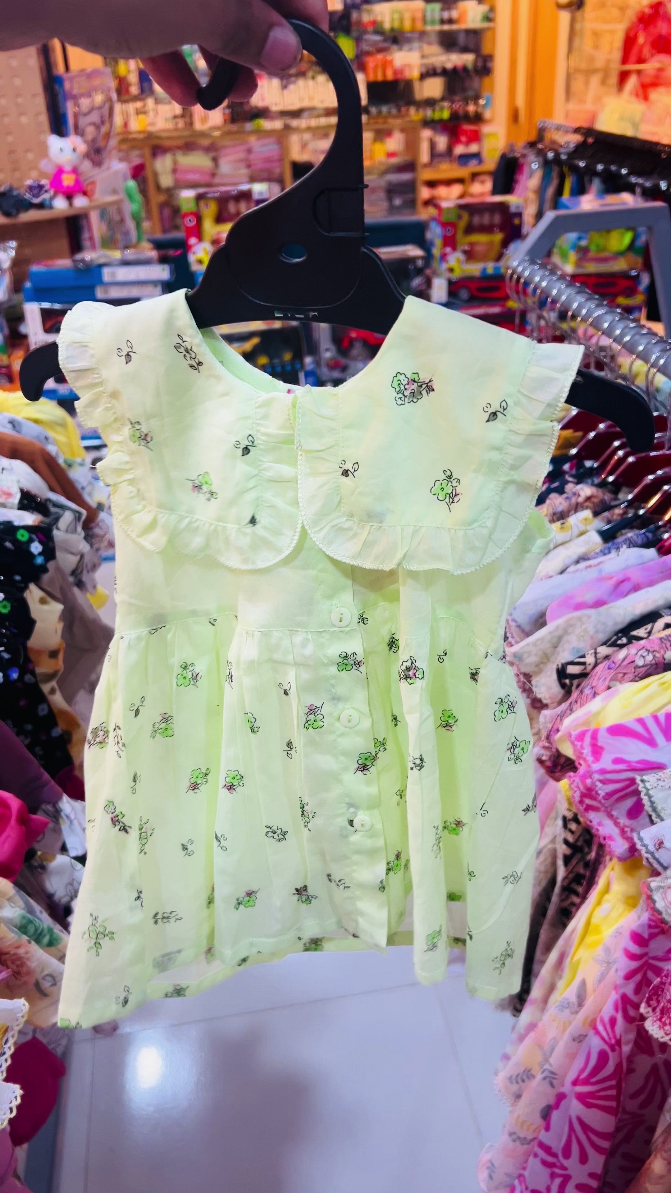 Baby Girls Floral Cotton Frock Set with Inner Shorts-89