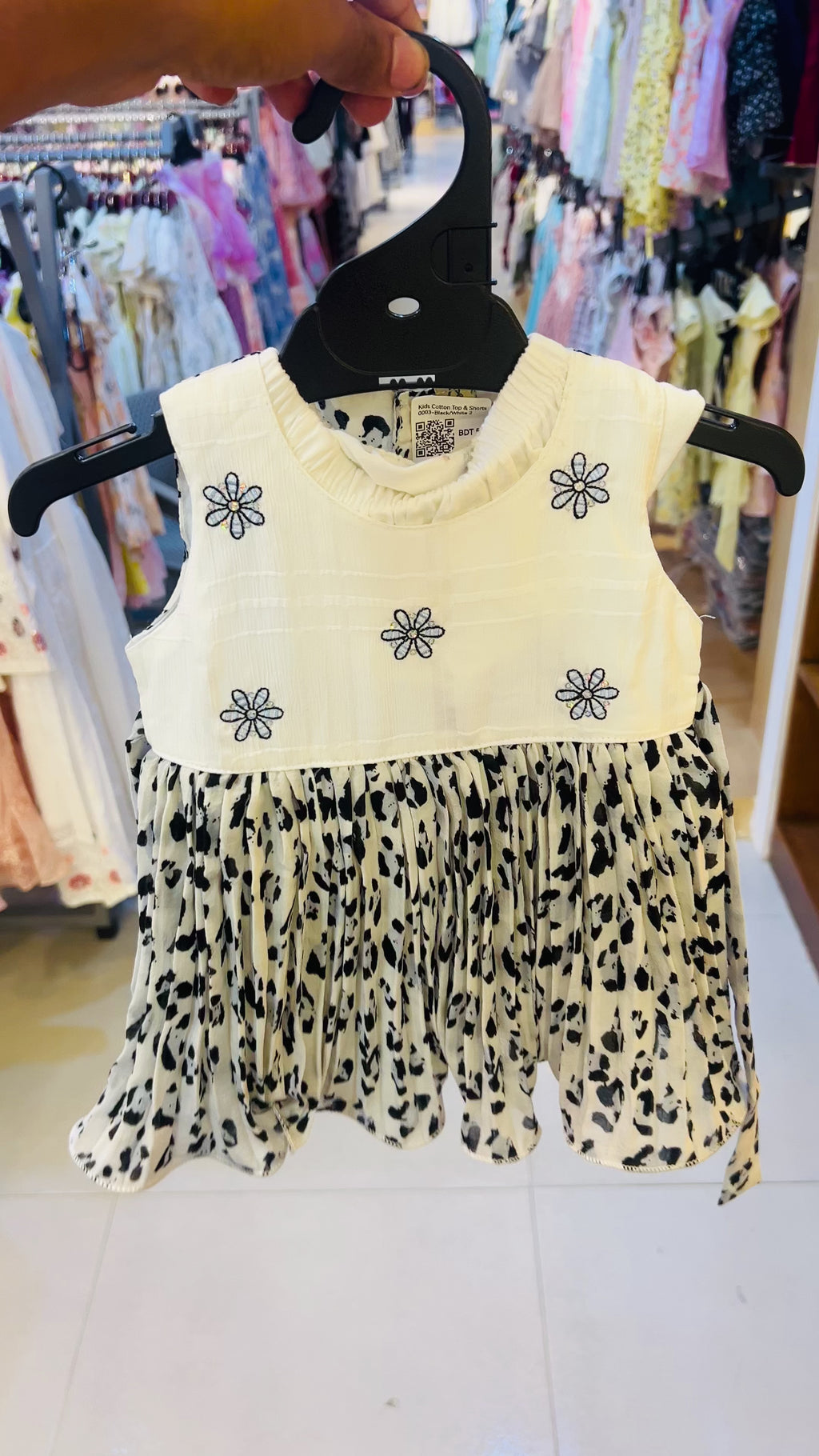 Kids Floral Printed Frock Set with Shorts 0003