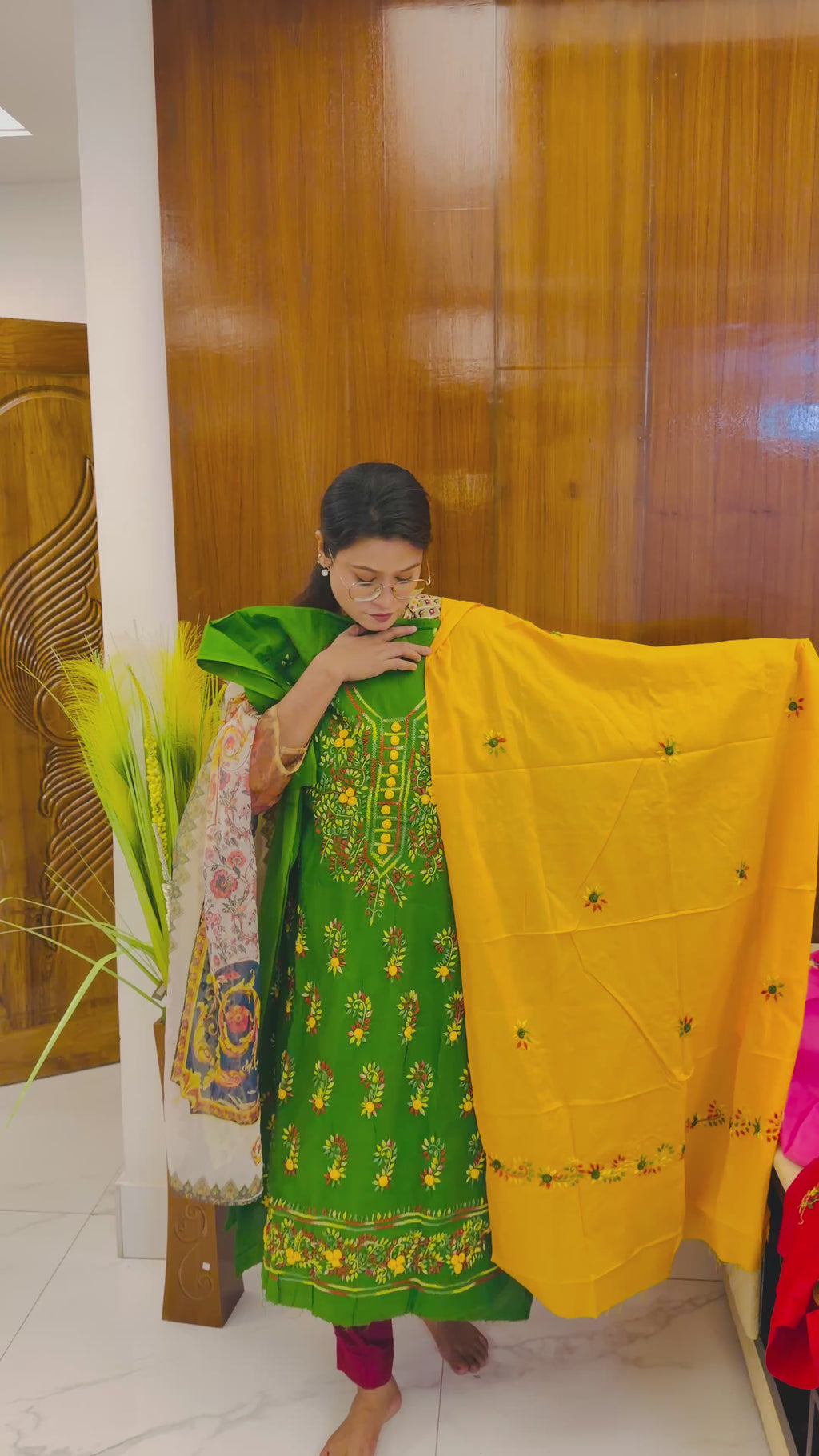 Handcrafted Embroidered Three Piece Set HT02