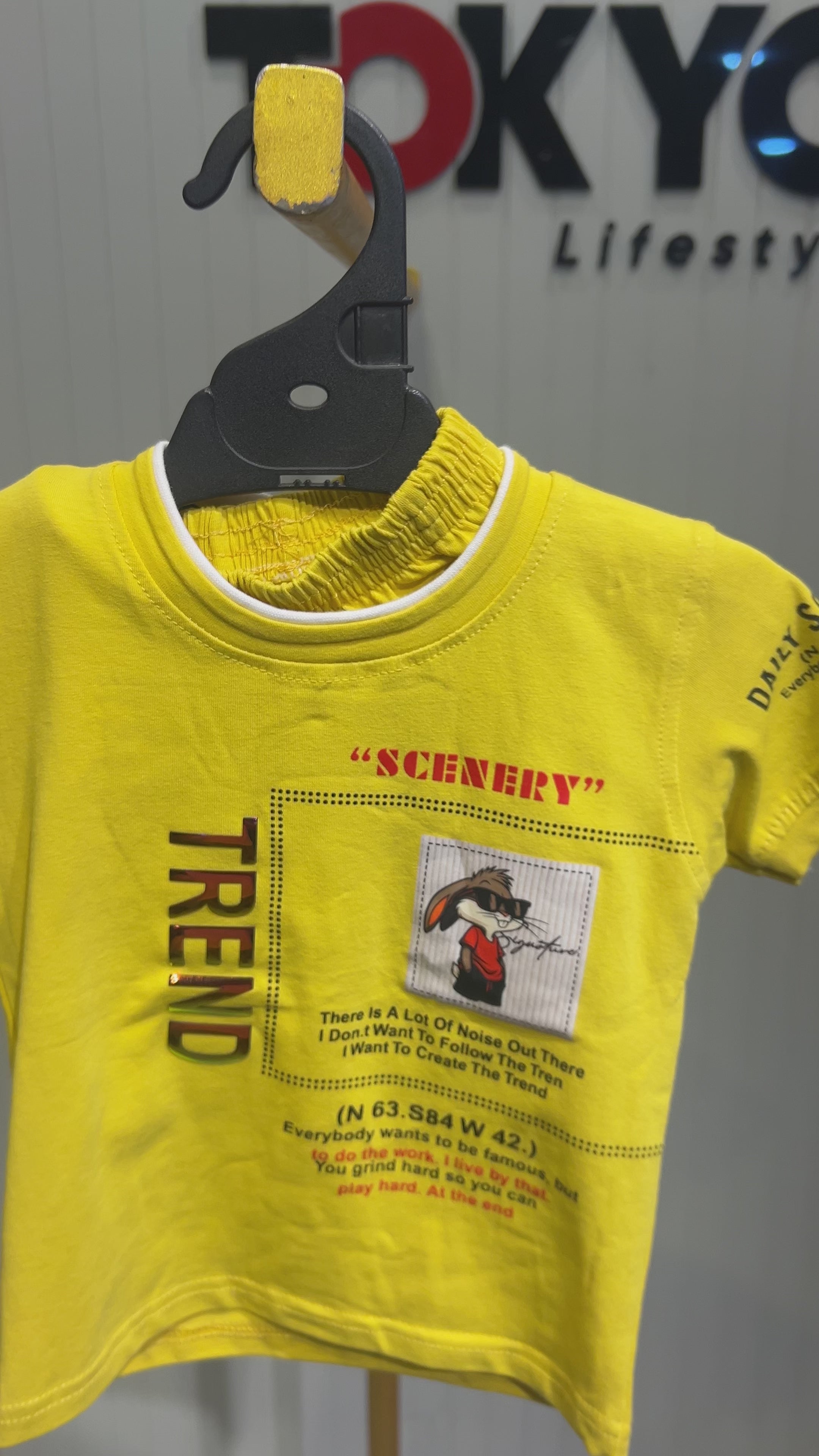 Kids “SCENERY TREND” Printed T-Shirt & Shorts Set 348