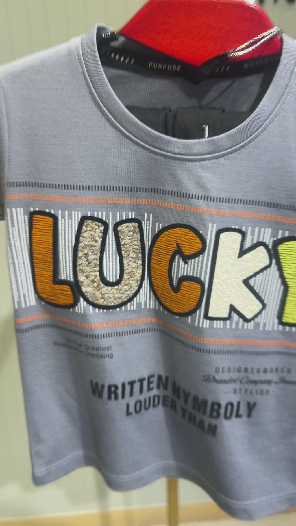Kids “LUCKY” Printed T-Shirt & Jogger Set 361