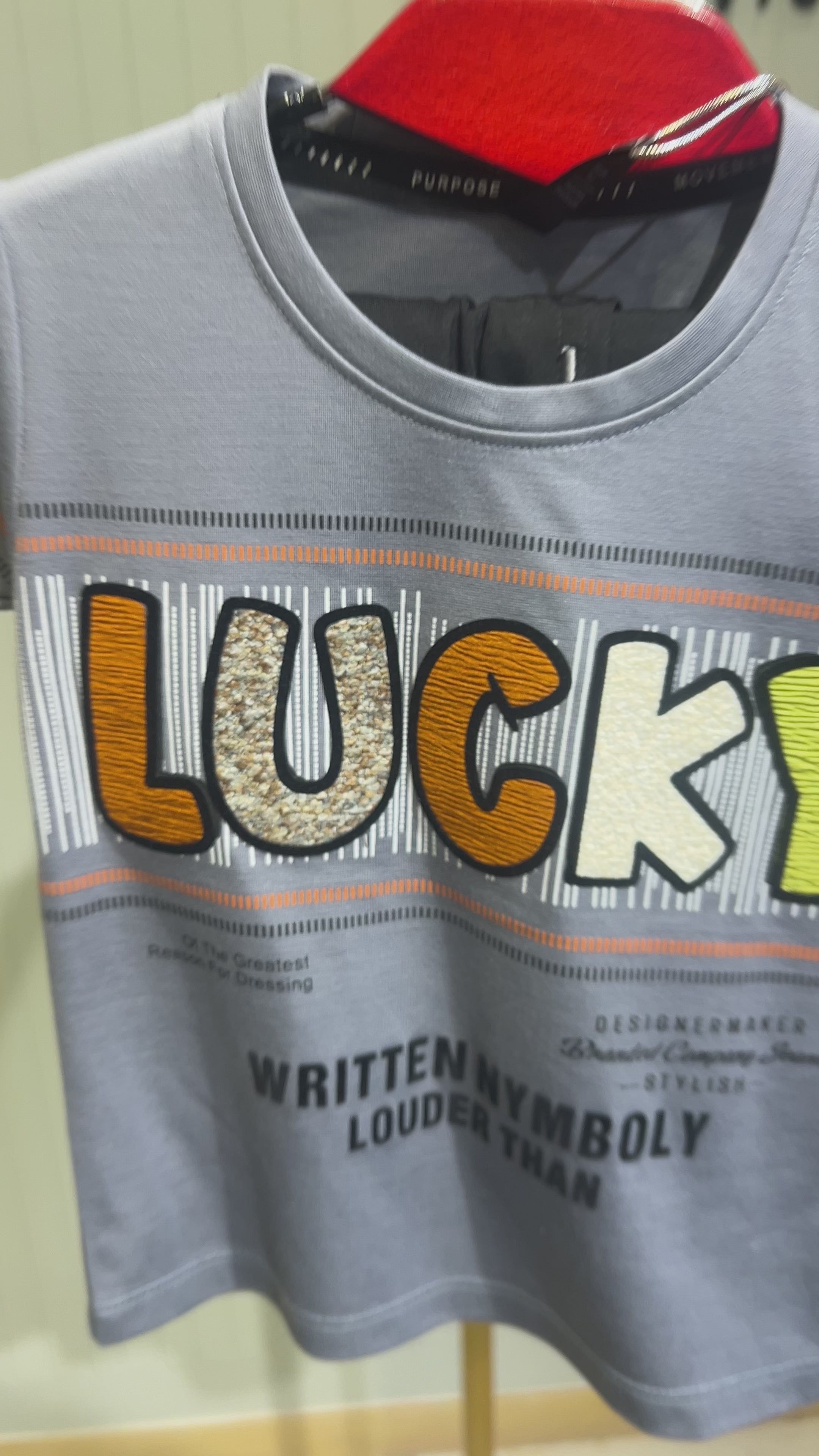 Kids “LUCKY” Printed T-Shirt & Jogger Set 361