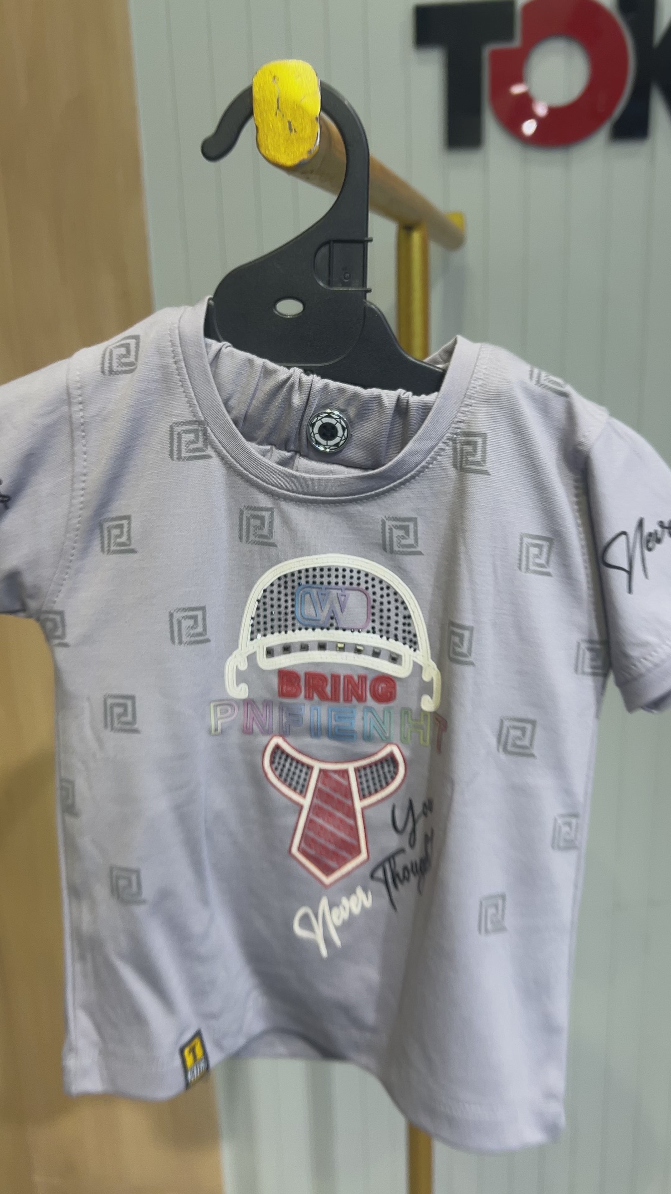 Kids Printed T-Shirt & Cargo Shorts Set – Bring PNFIEHT Graphic Style 340