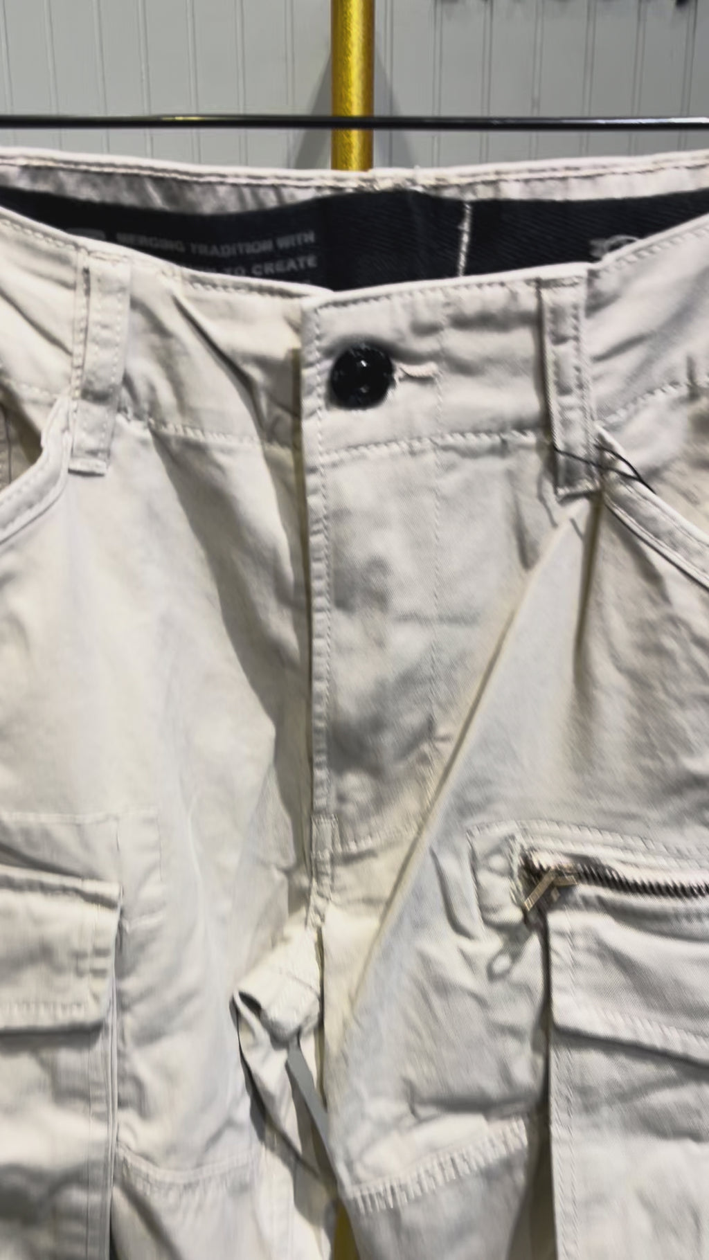 Rovic Zip 3D Tapered Pants white