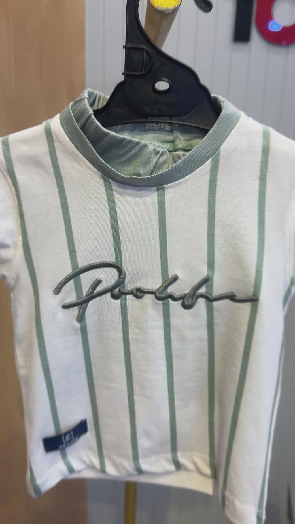 Kids Premium Stripe T-Shirt & Shorts Set-354