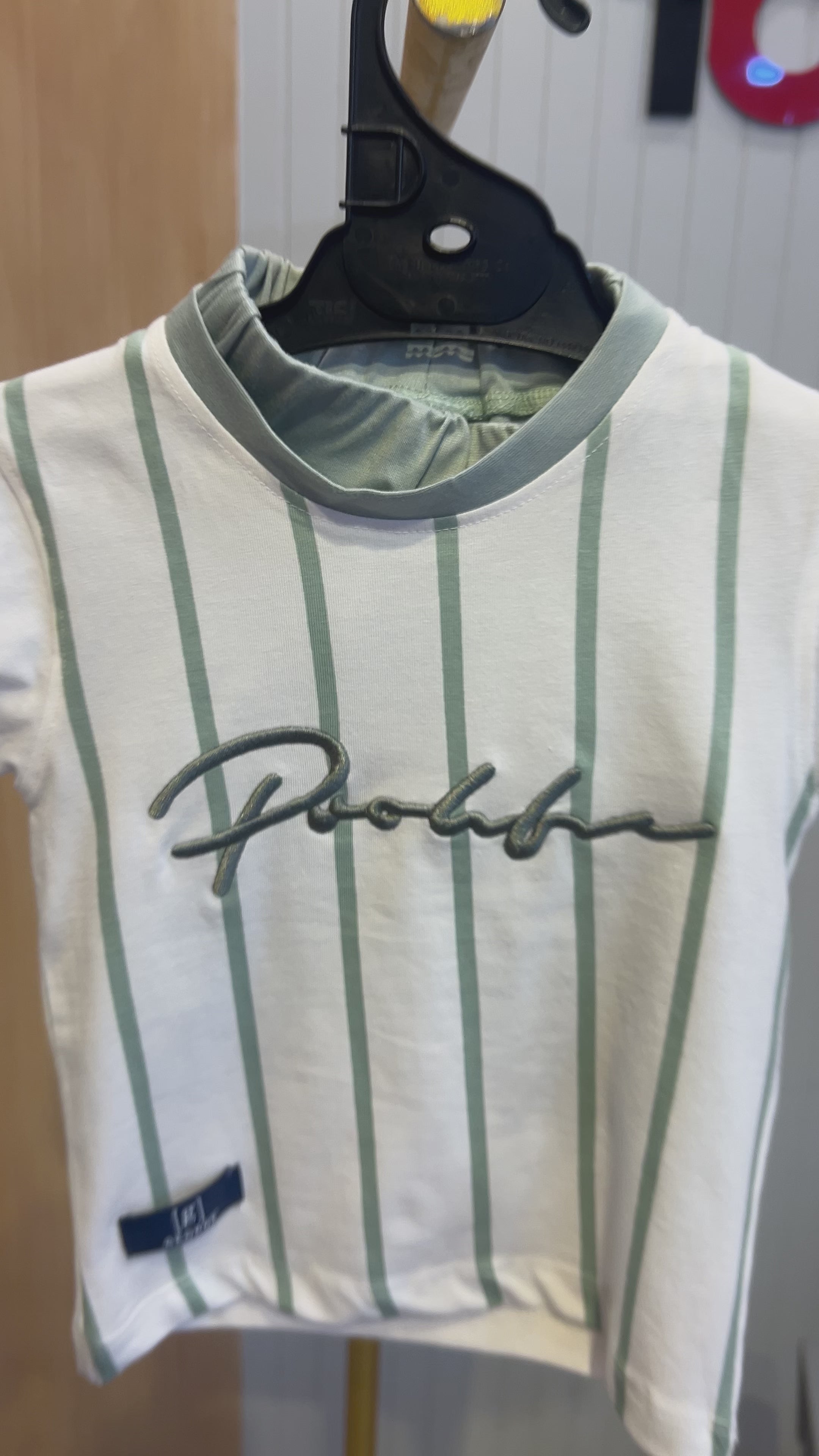 Kids Premium Stripe T-Shirt & Shorts Set-354