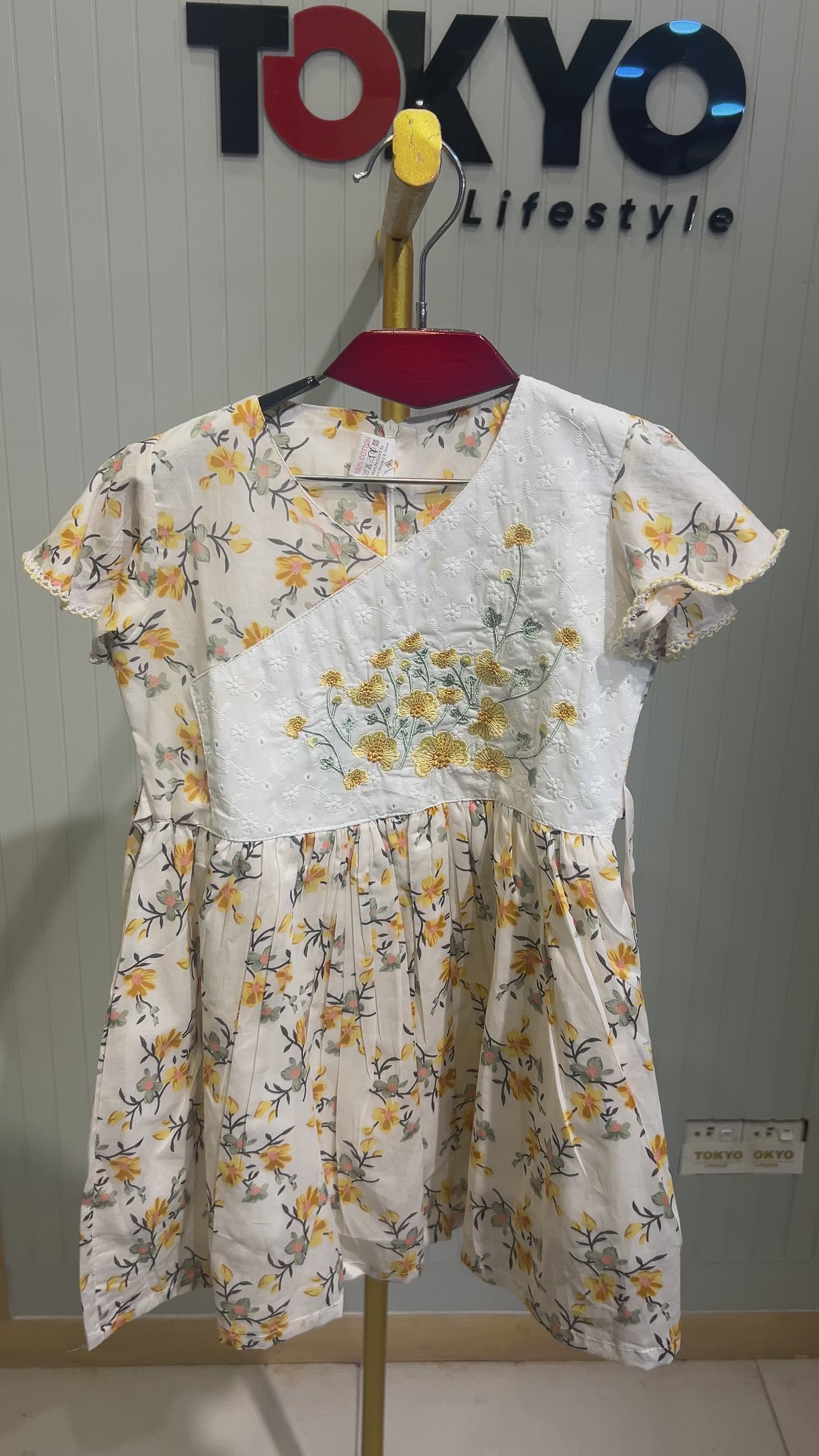 Girls Embroidered Cotton Dress 004
