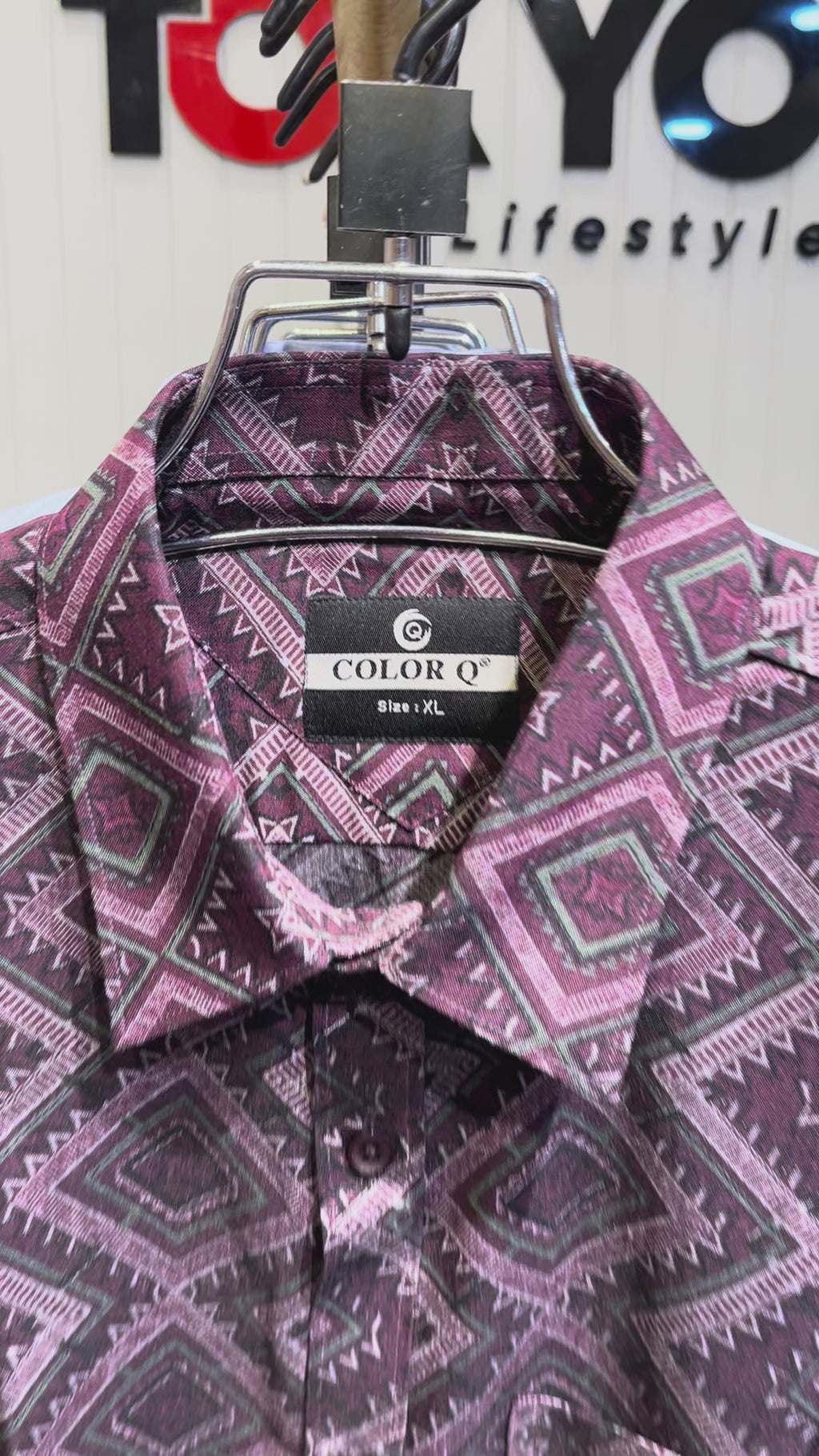 Premium Geometric Printed Long  Polo Shirt 468