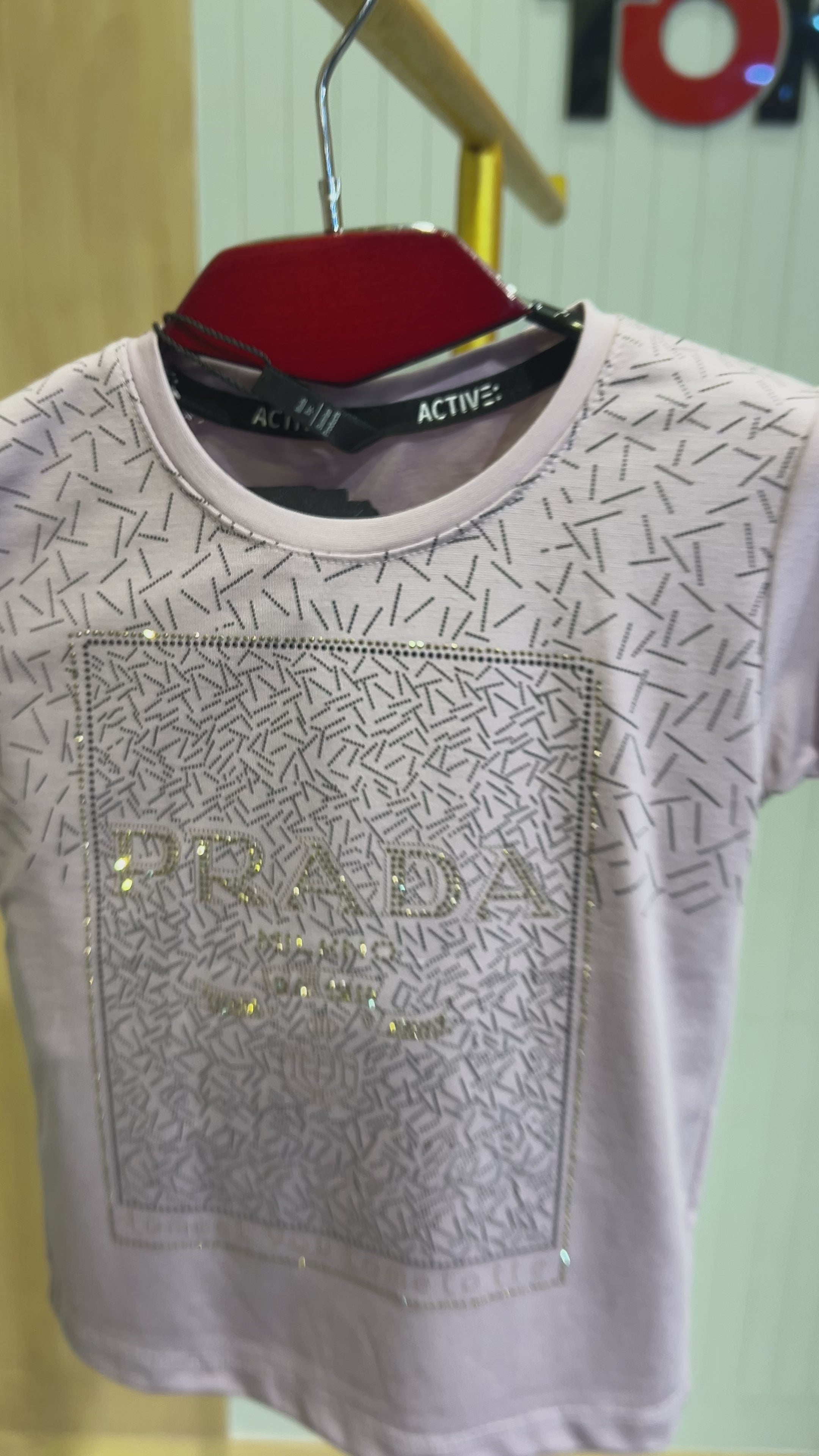 Girls PRADA Glitter Print T-Shirt & Cargo Pant Set 278