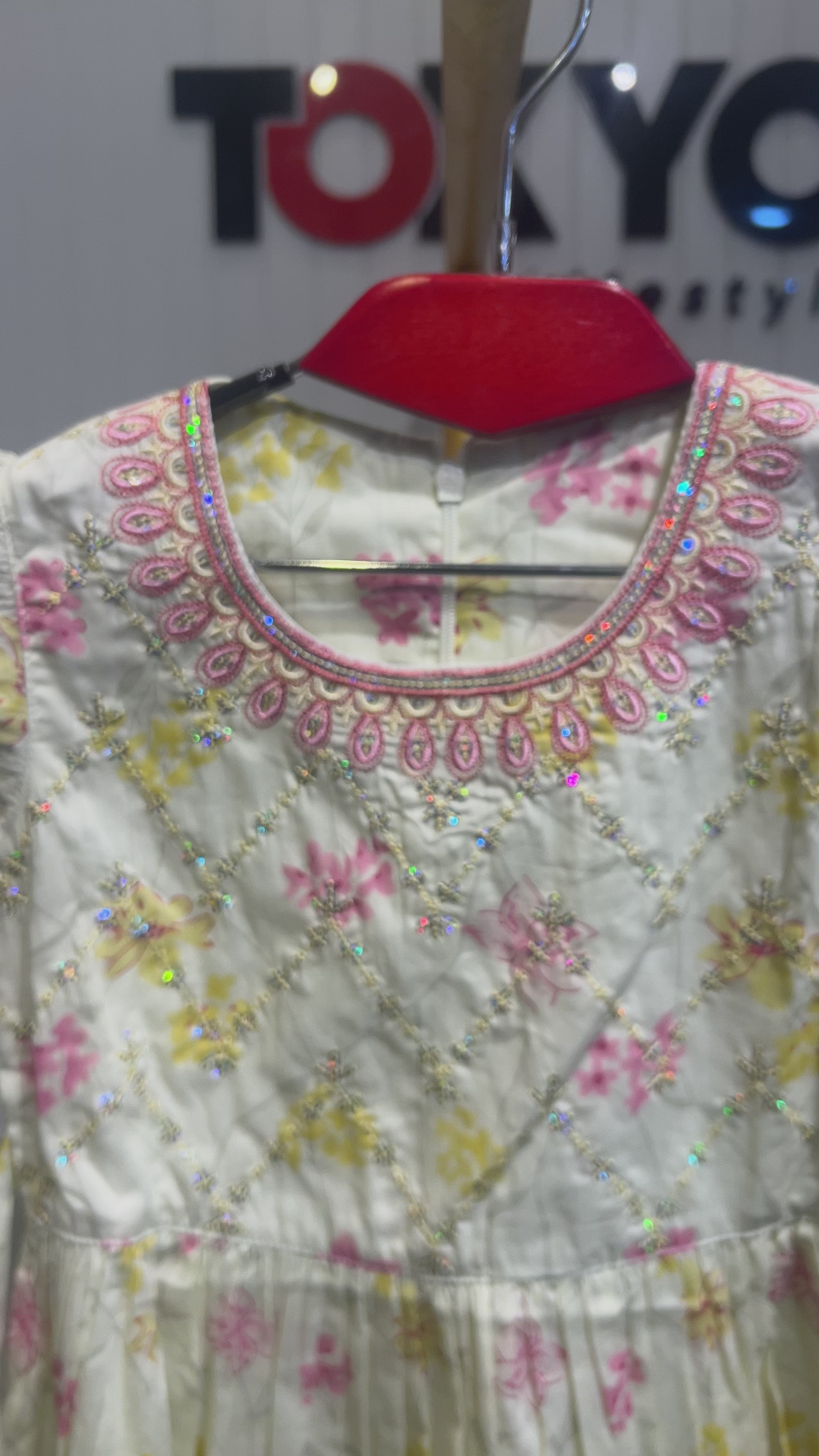 Girls Floral Layered Dress 1