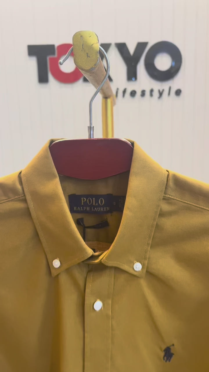 Premium Solid LOGO Oxford Cotton Shirt RLS 201