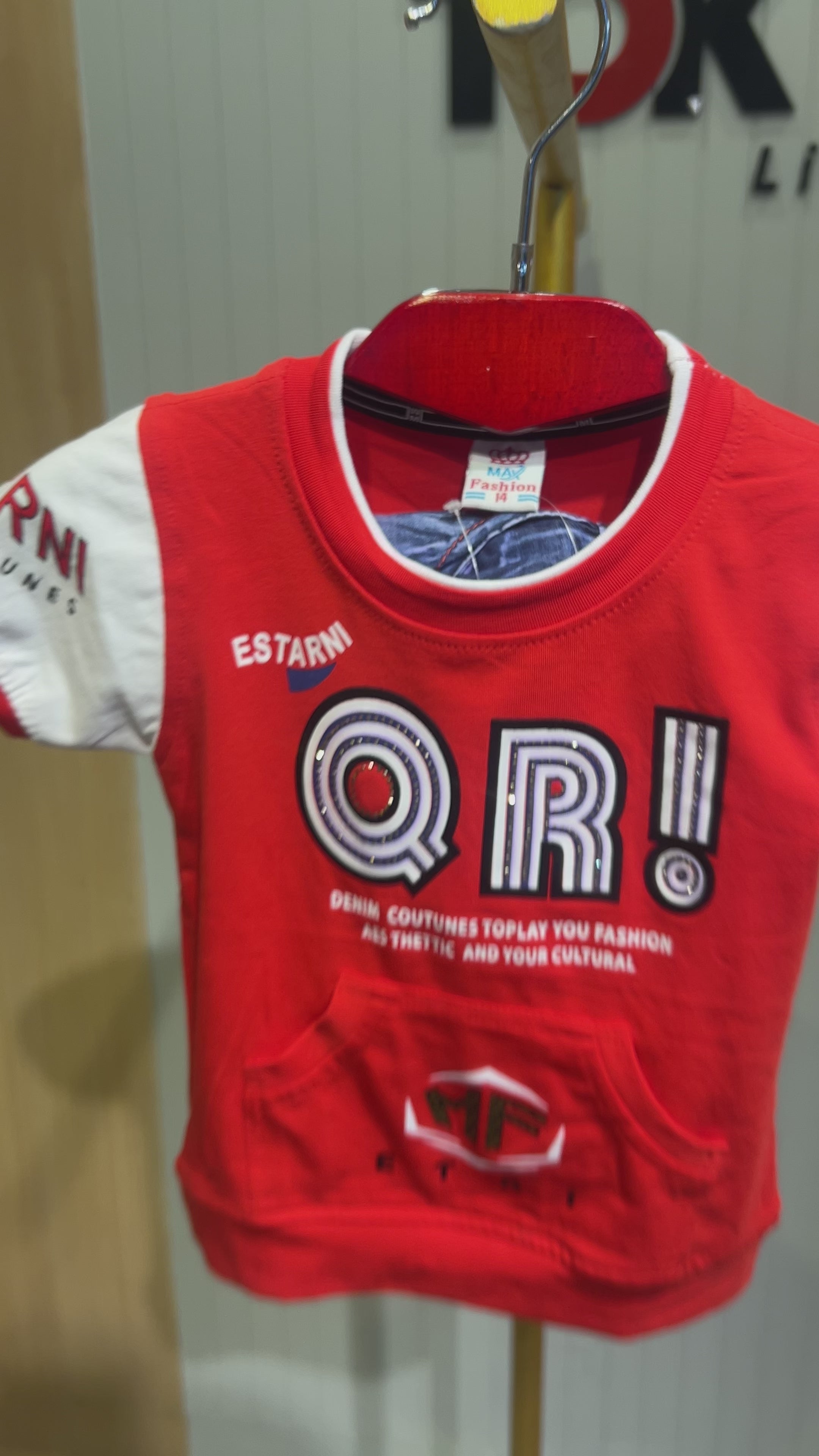 Kids Graphic T-Shirt & Denim Shorts Set (ORI Print) 241