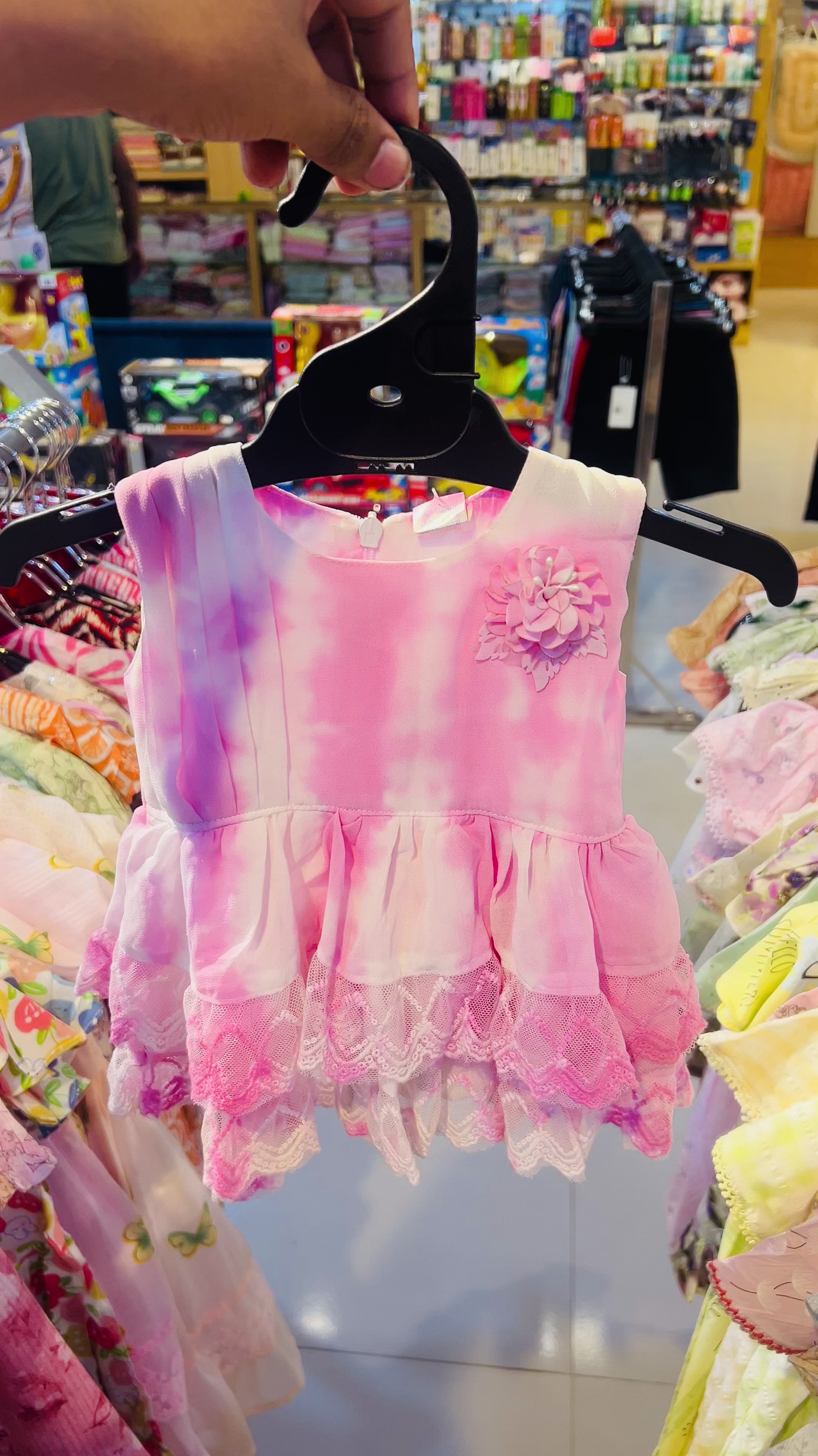 Girls Tie-Dye Party Dress Set with Bloomers 101