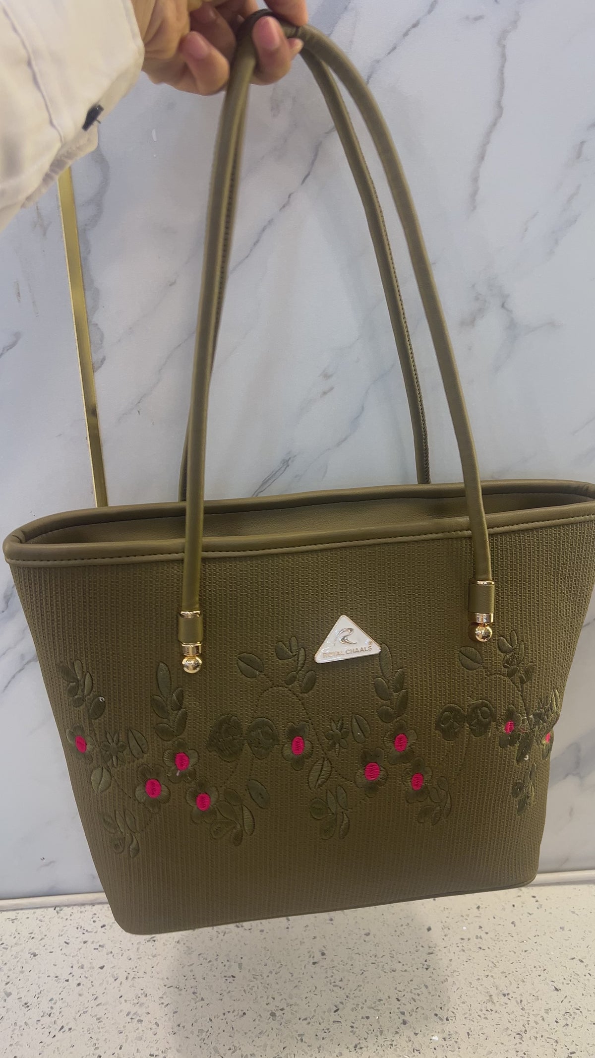 Premium Floral Embroidered Shoulder Tote Handbag – LB39