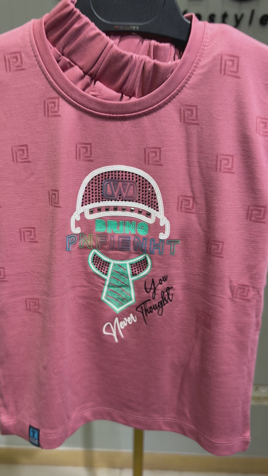 Kids Printed T-Shirt & Cargo Shorts Set – Bring PNFIEHT Graphic Style 340