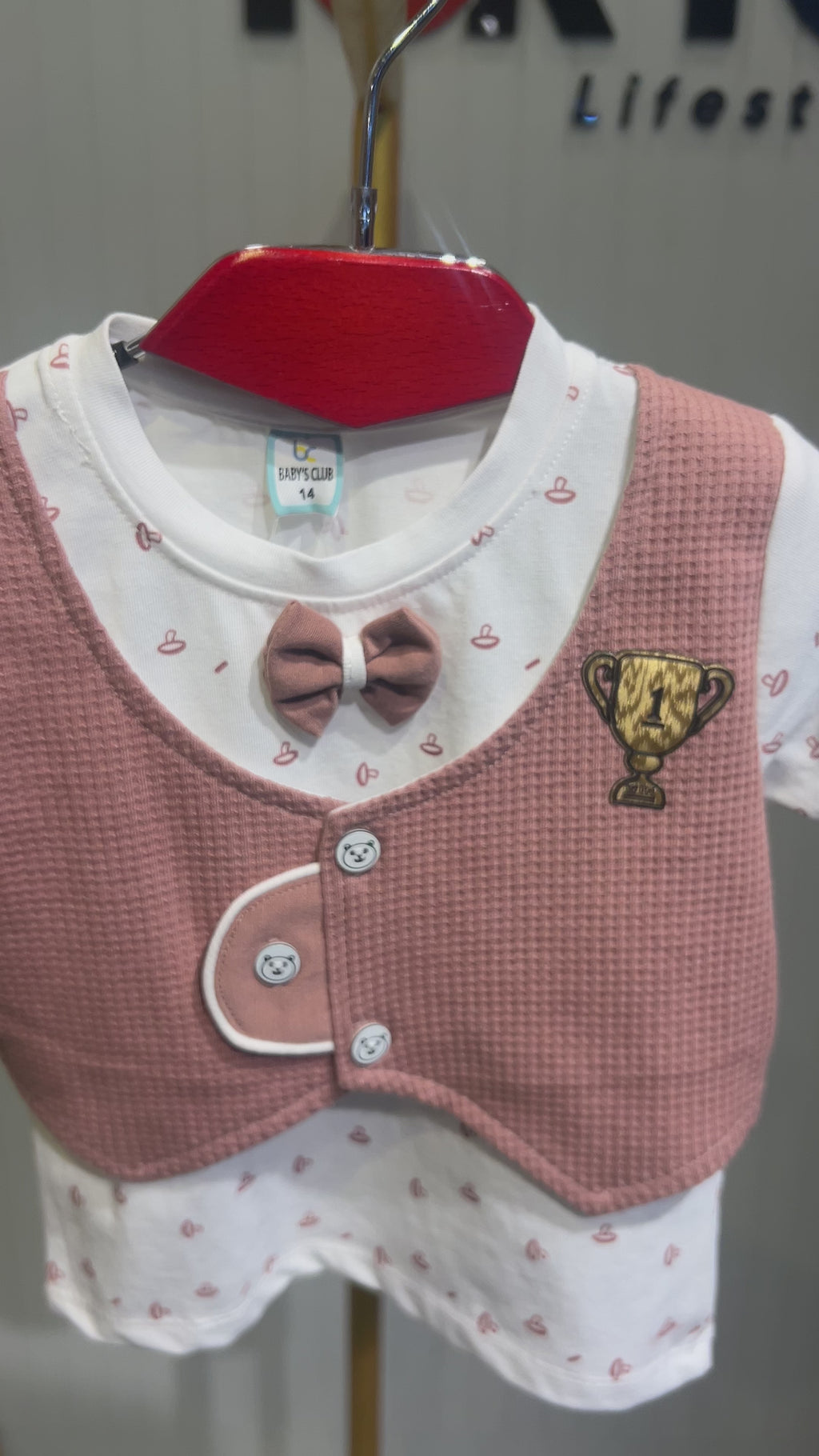 Baby Boys Premium Waistcoat T-Shirt & Shorts Set – Winner Edition 330