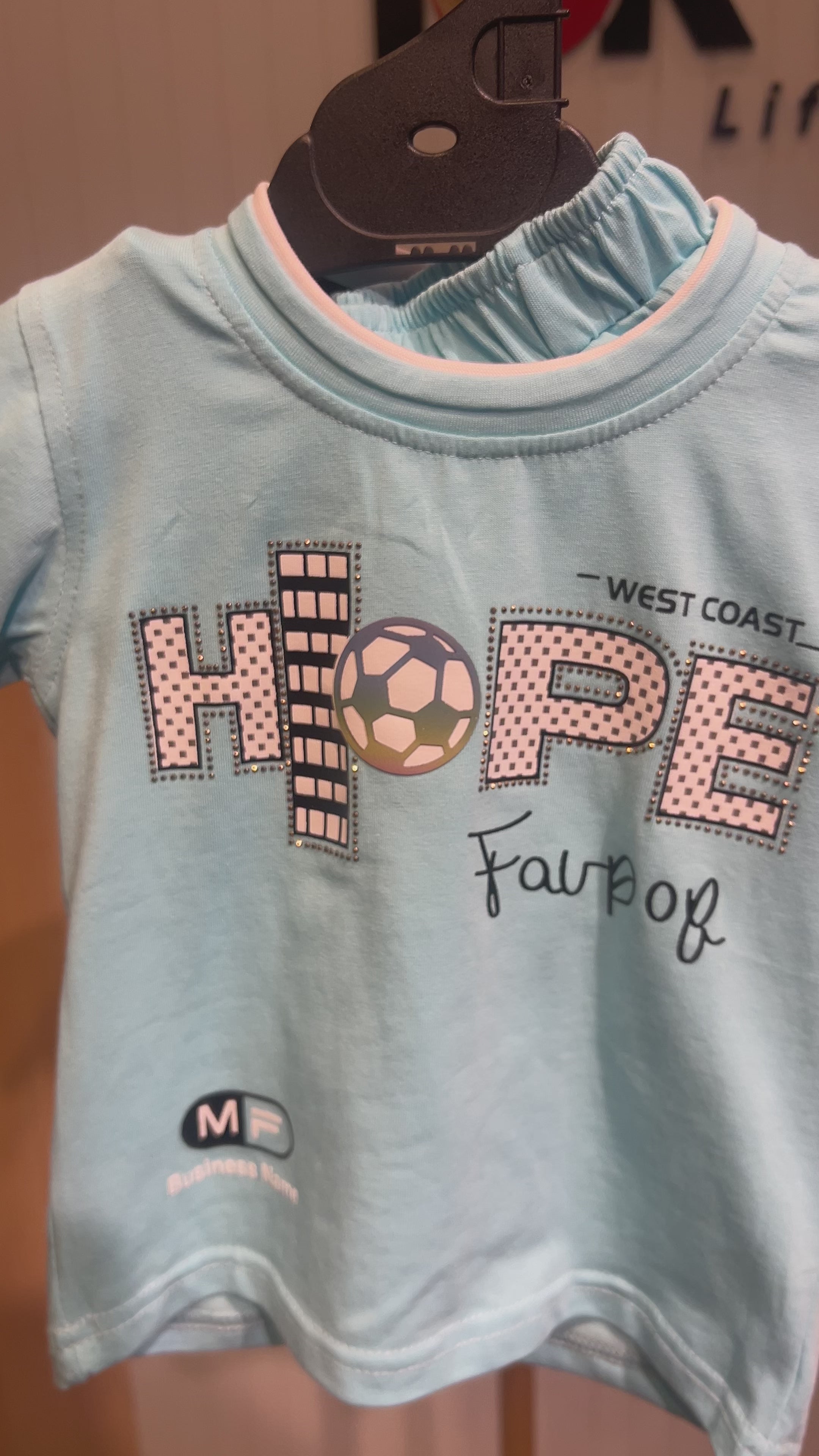 Kids “HOPE West Coast” Printed T-Shirt & Shorts Set 333