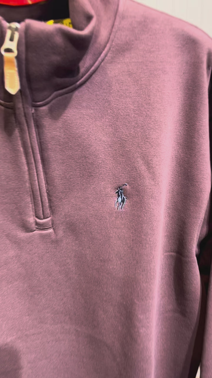 Premium Half Zip Pullover Jacket Coffee