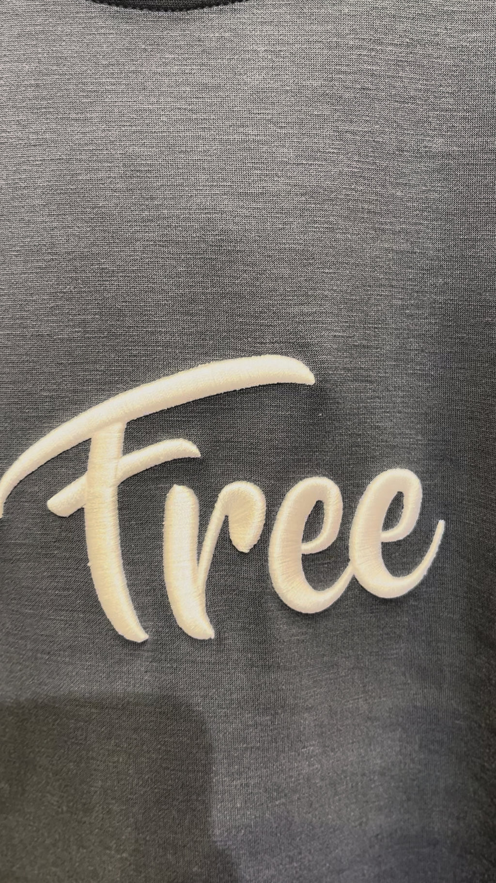 Free Print Black Cotton T-Shirt