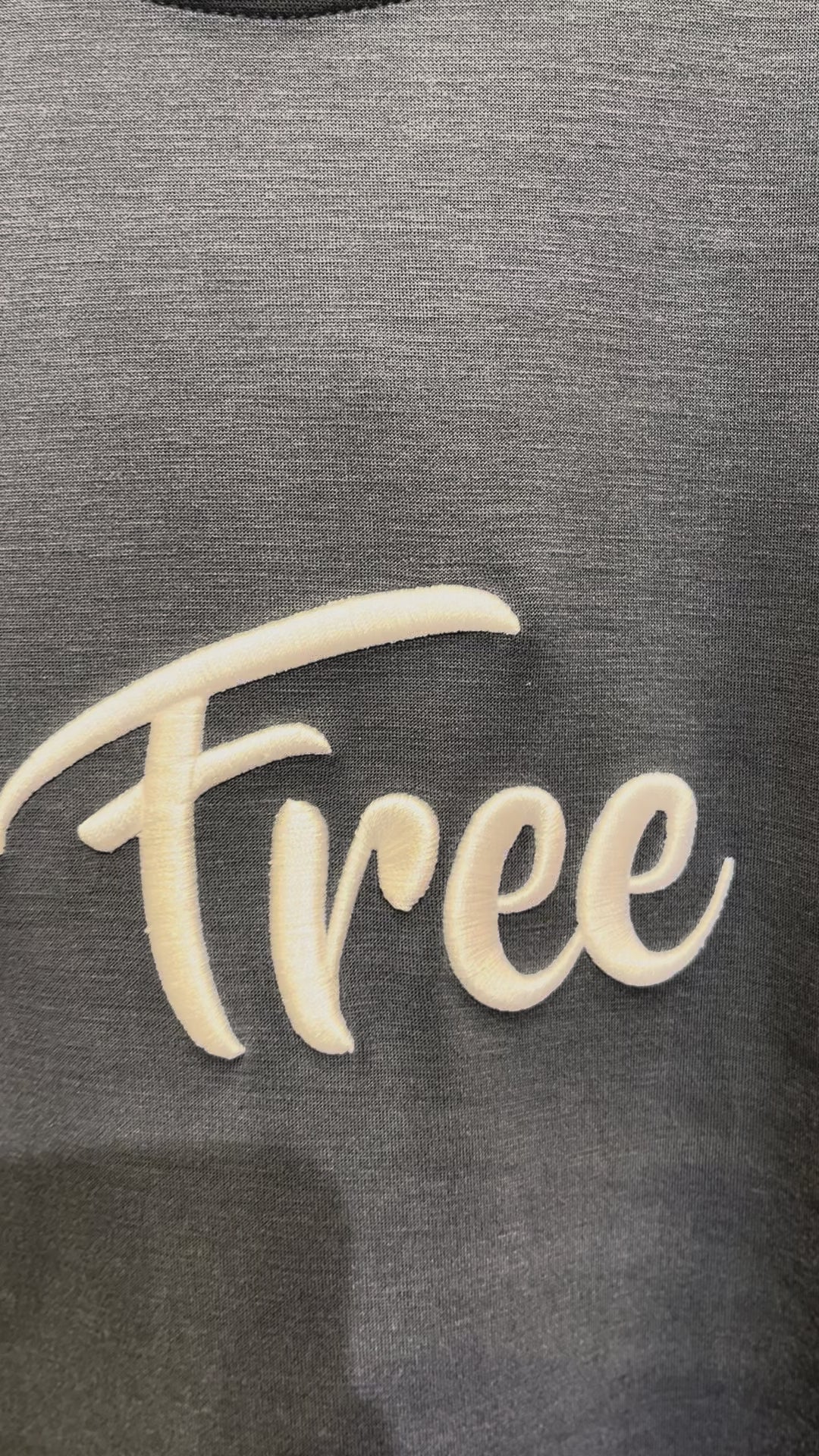 Free Print Black Cotton T-Shirt