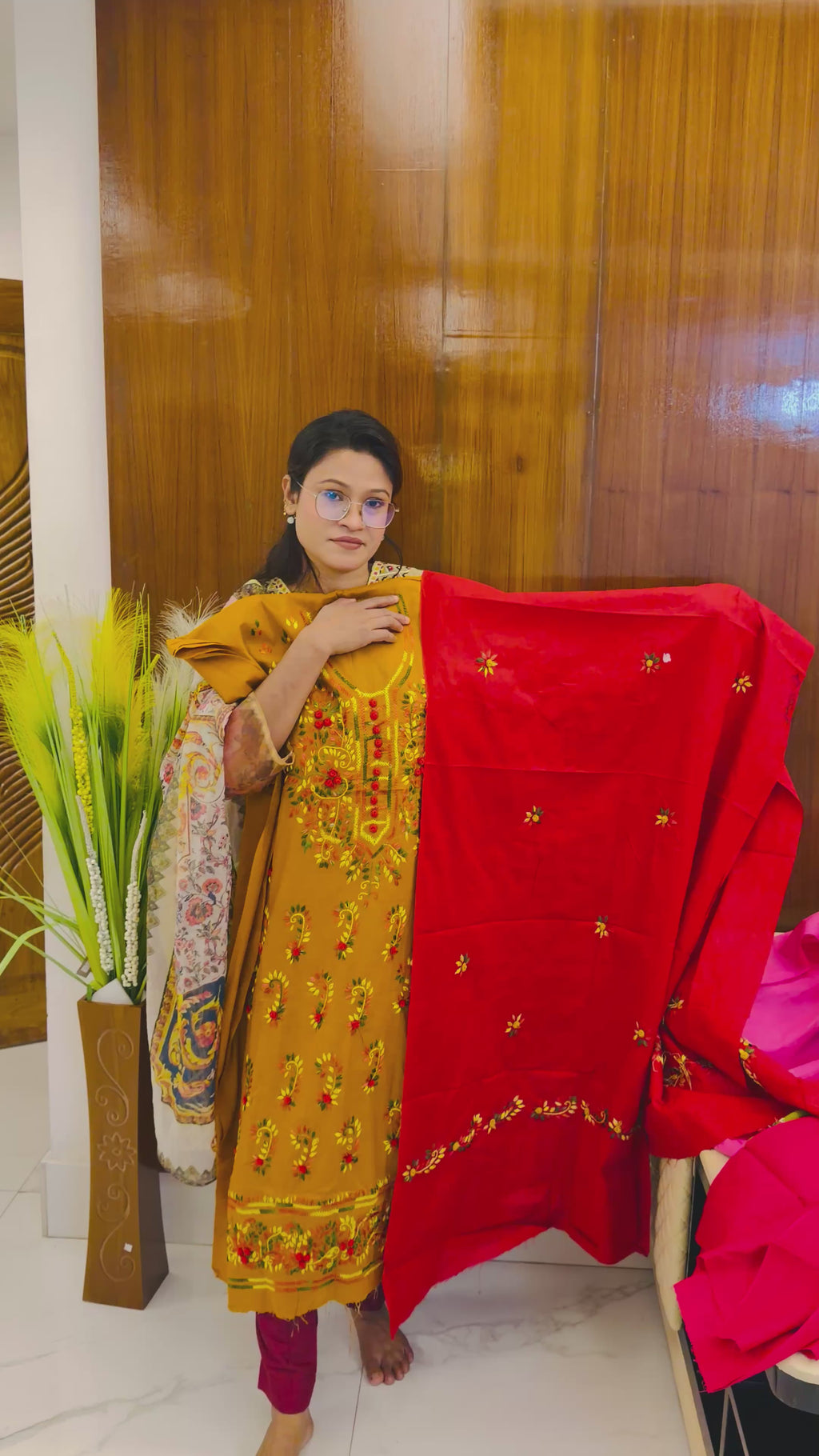 Handcrafted Embroidered Three Piece Set HT04