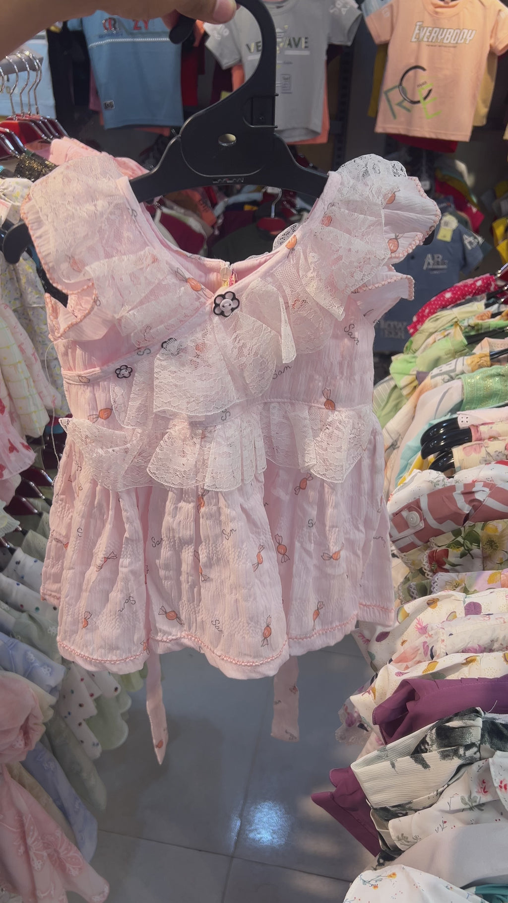 Girls Ruffle Cotton Dress Set 190