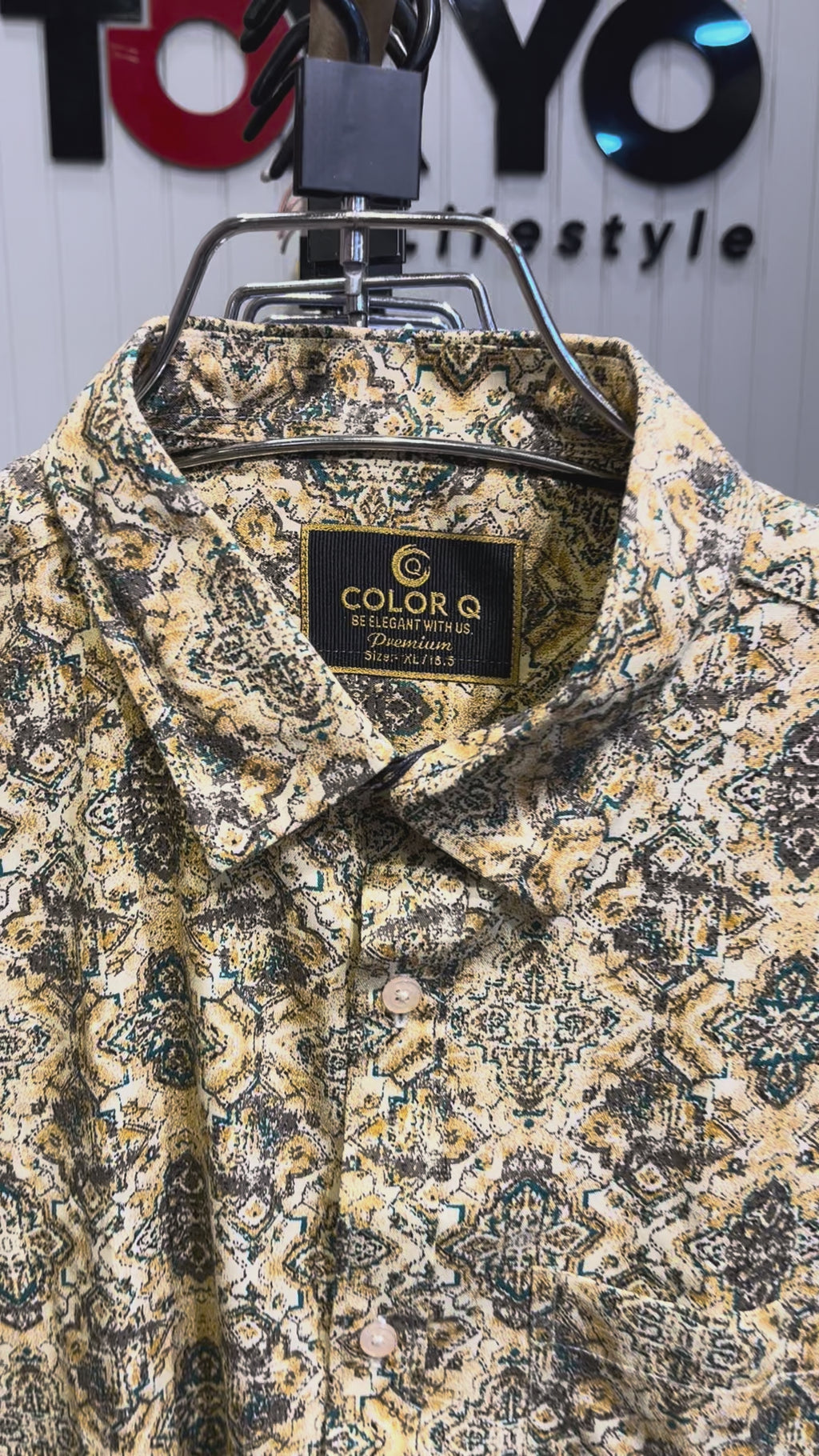 Premium Geometric Printed Long  Polo Shirt 471