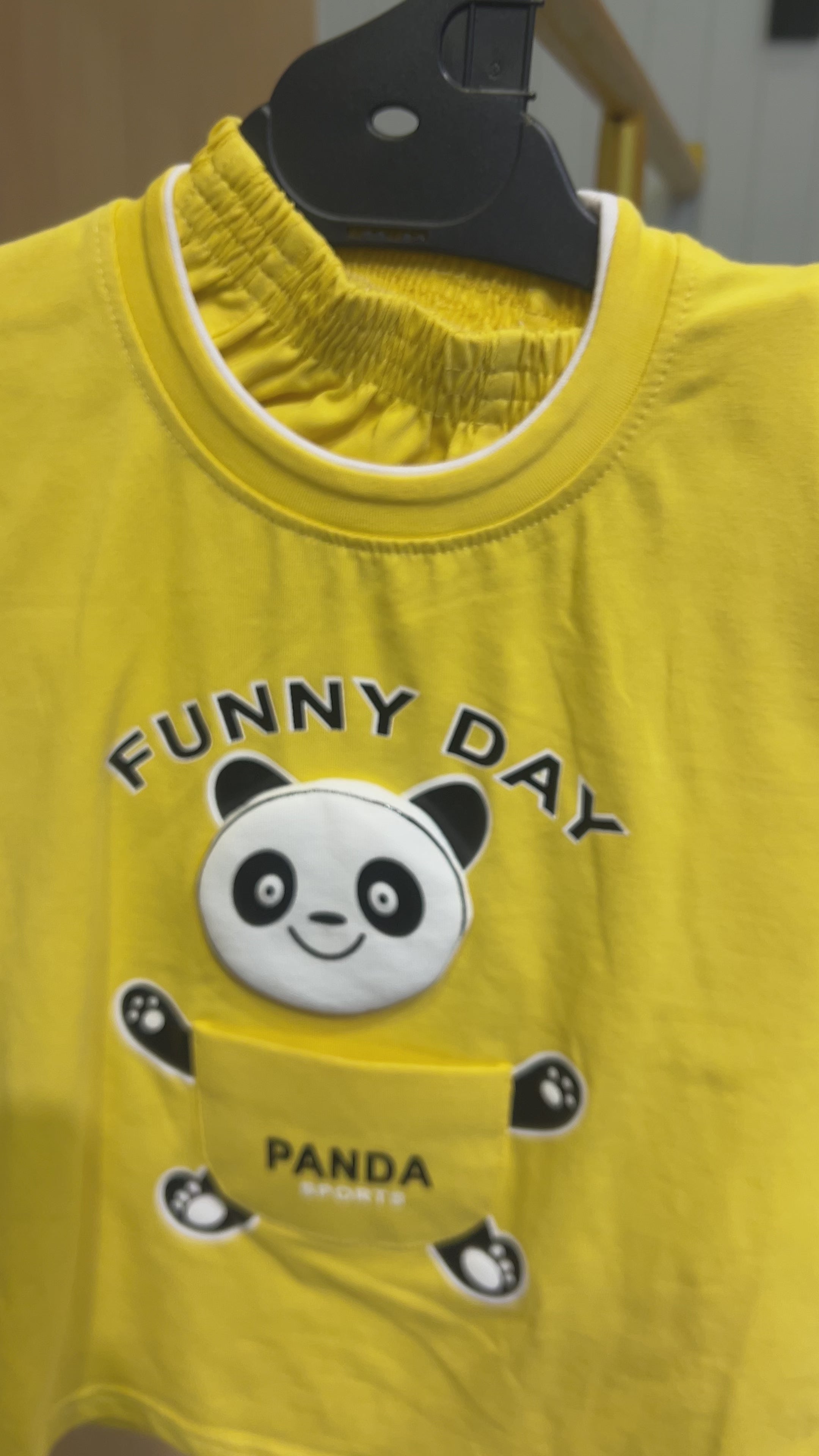 Kids “Funny Day Panda” T-Shirt & Shorts Set 329