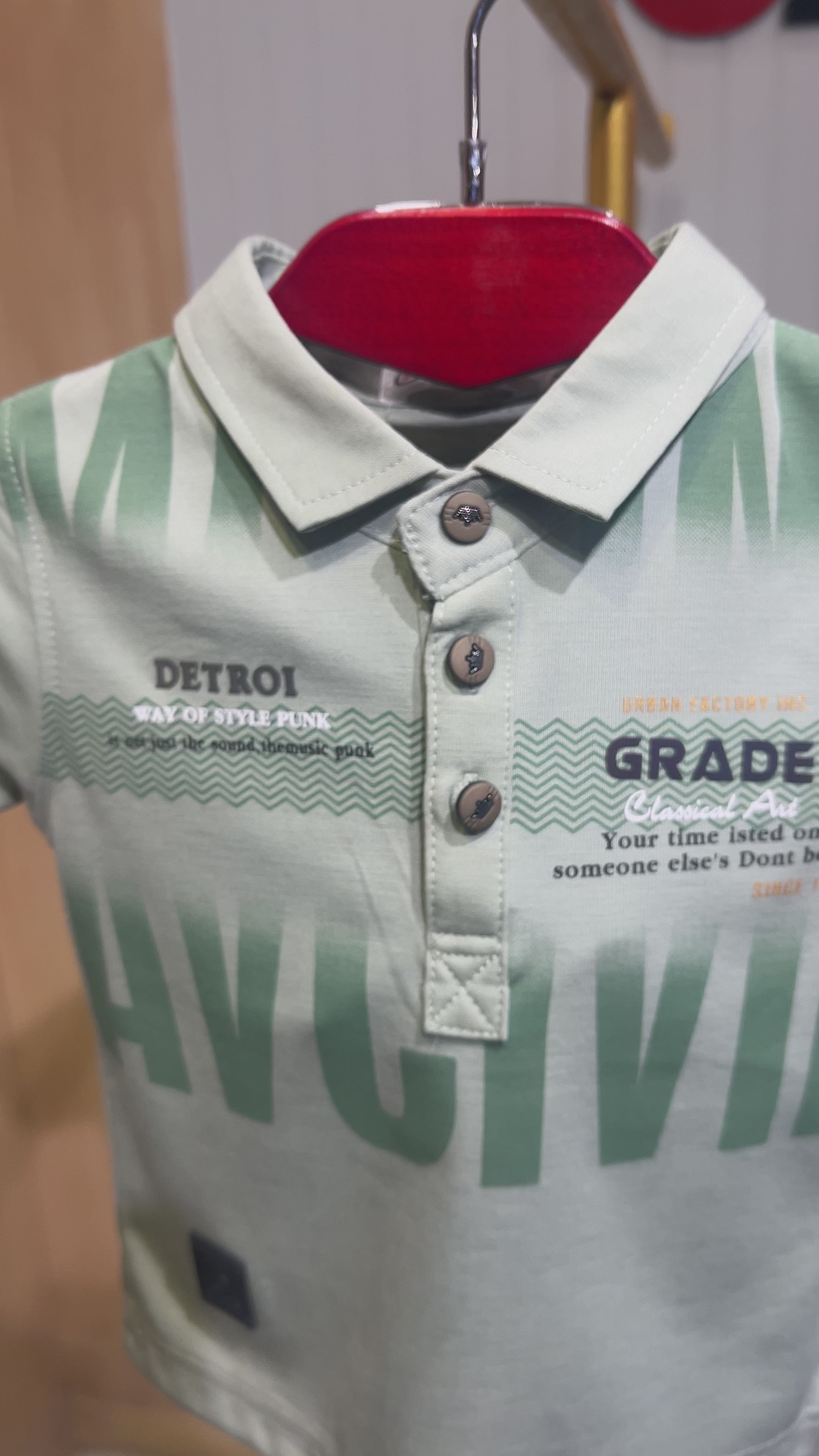 Baby Boys Polo T-Shirt & Pant Set – Classic Print Casual Outfit  364