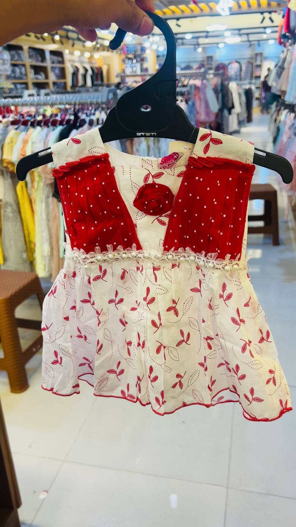 Baby Girl Floral Printed Dress Set with Bloomers 0092