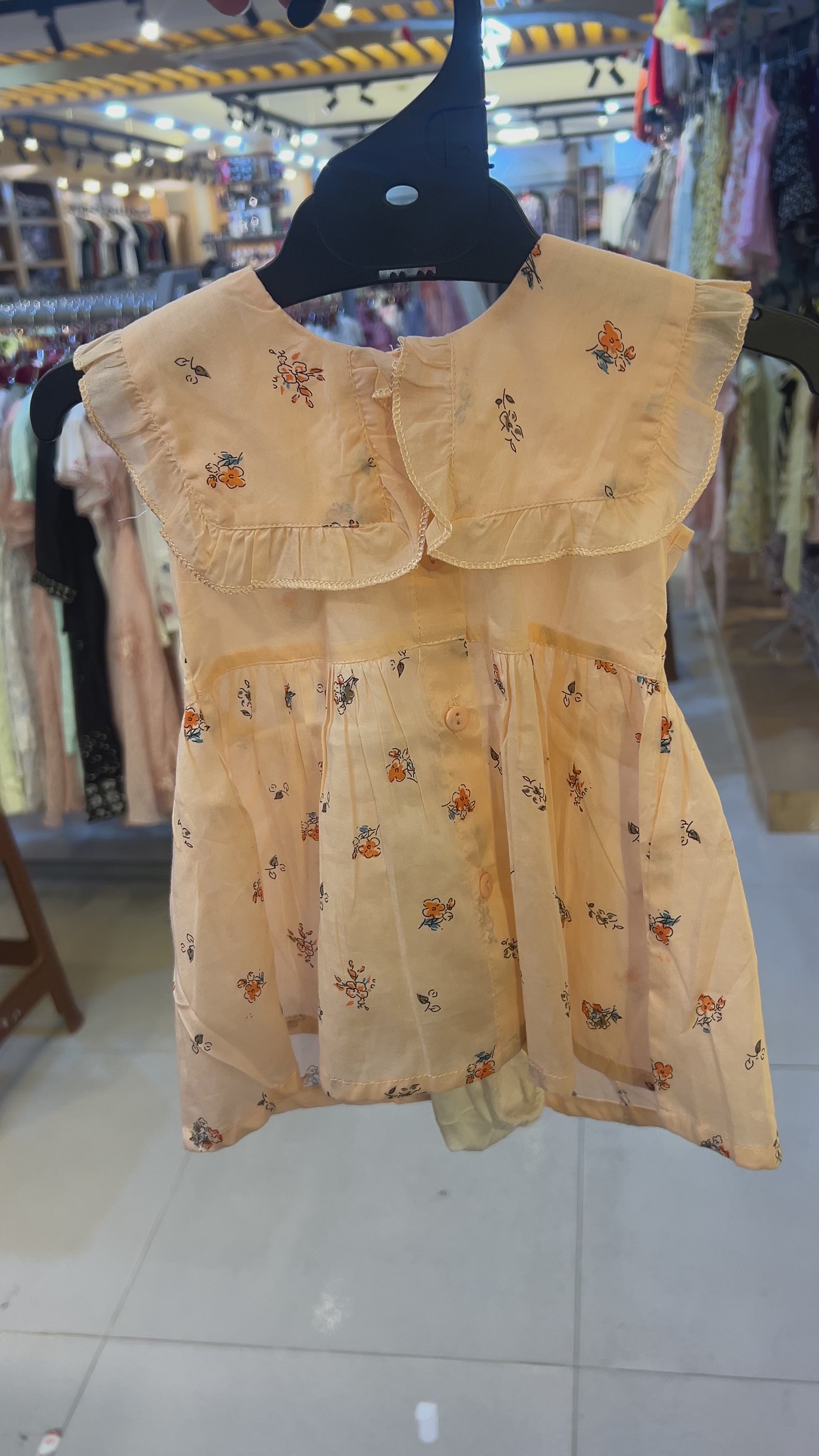 Baby Girls Floral Cotton Frock Set with Inner Shorts-89