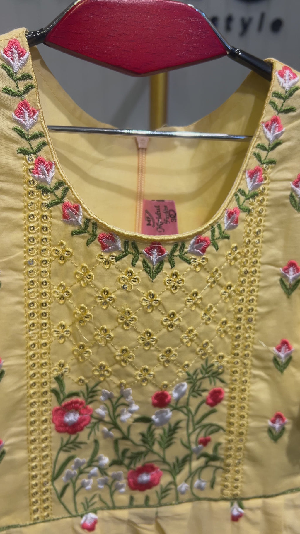Girls Premium Floral Embroidered Party Dress 22