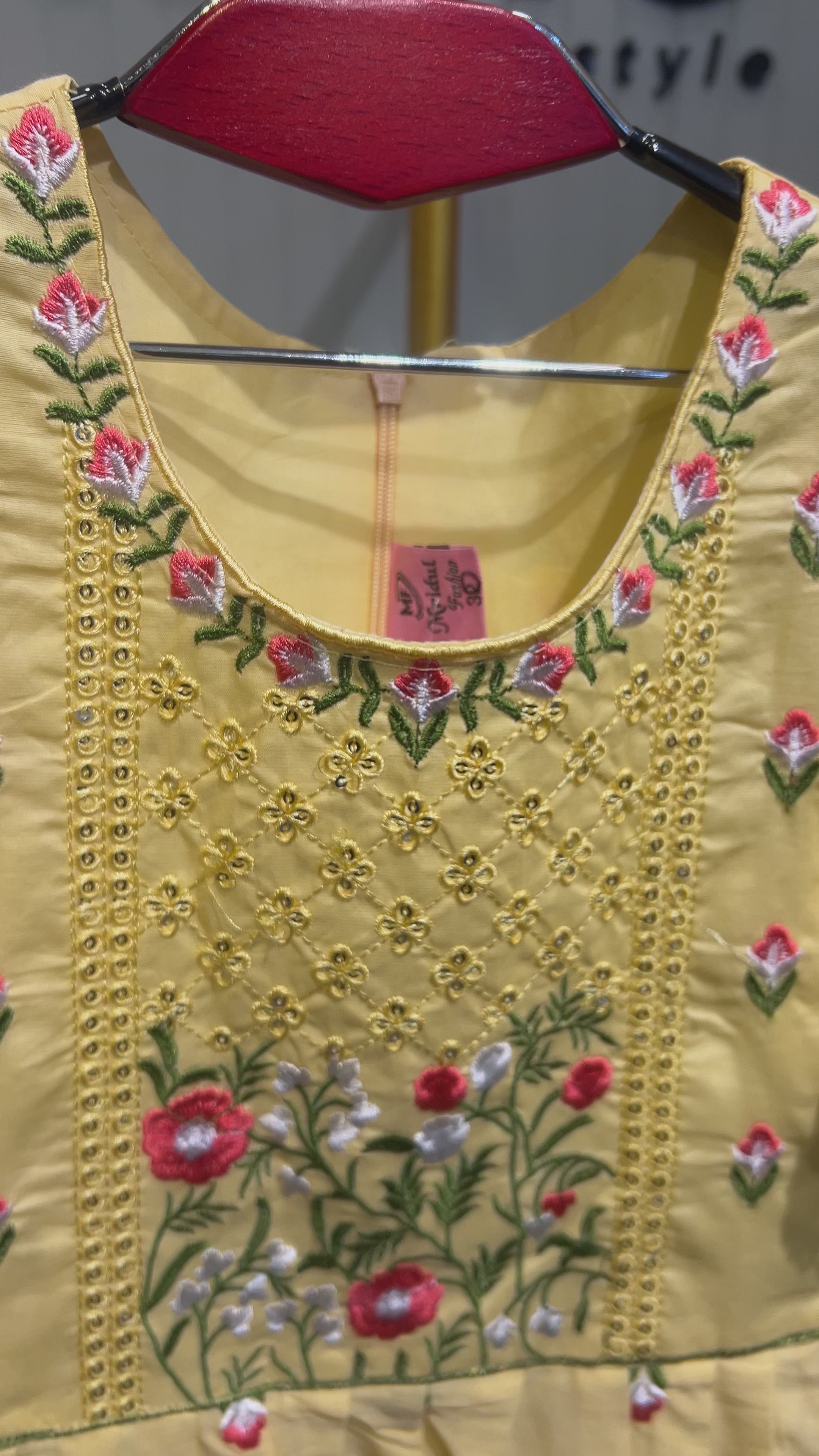 Girls Premium Floral Embroidered Party Dress 22