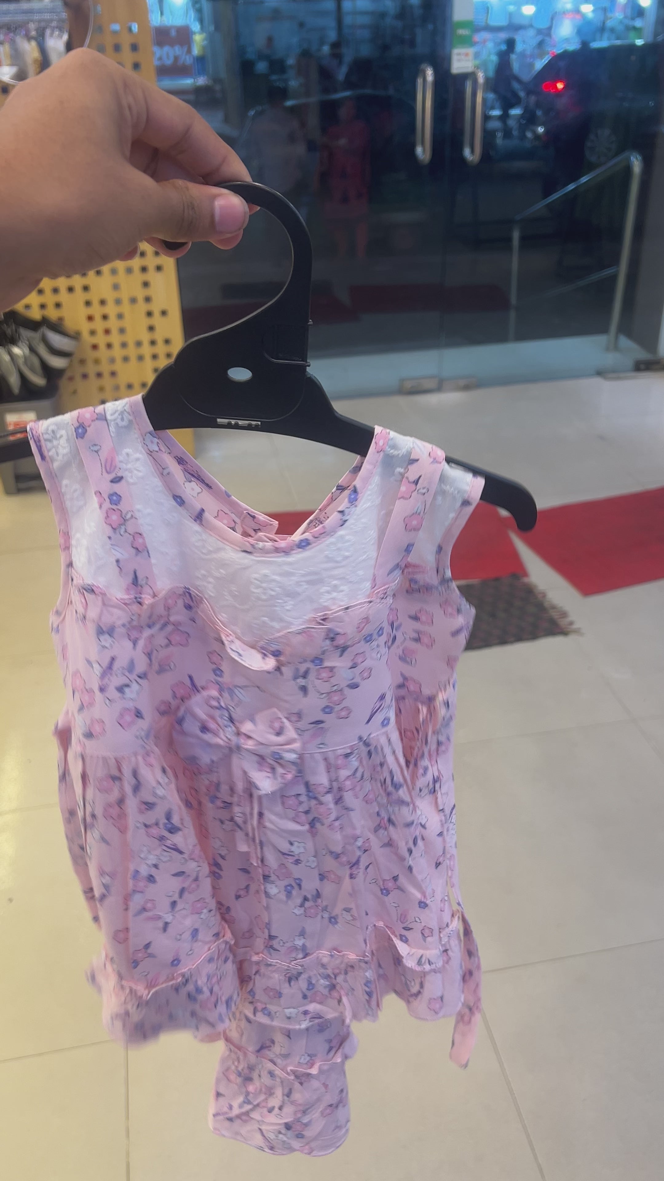 Girls Floral Dress with Matching Bottom Set 077