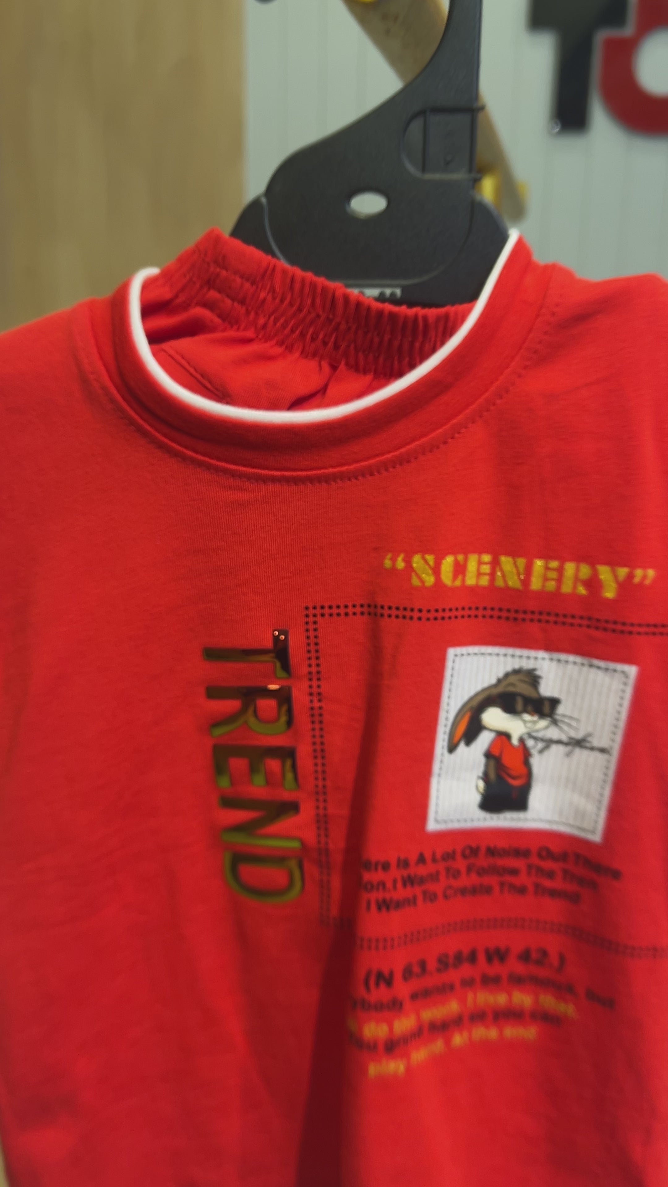 Kids “SCENERY TREND” Printed T-Shirt & Shorts Set 348